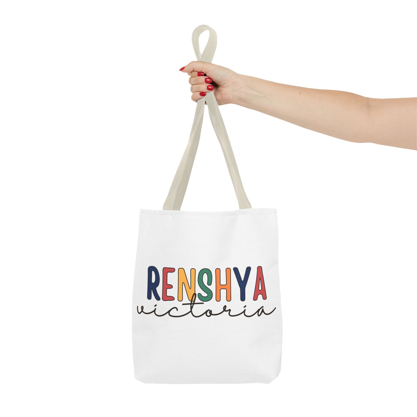 Personalized Name Tote Bag – Colorful Custom Design with Script Font