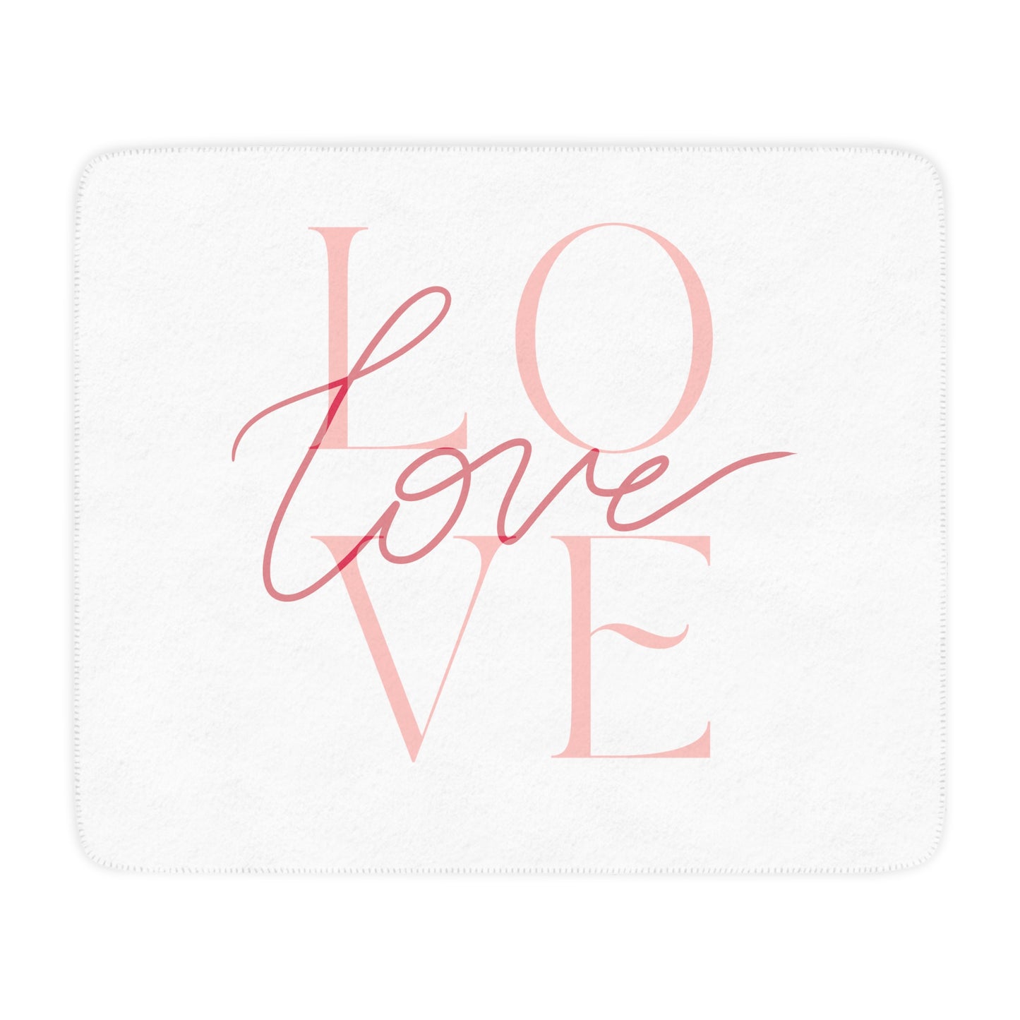 Love Printed Tan Sherpa Blanket for Valentines