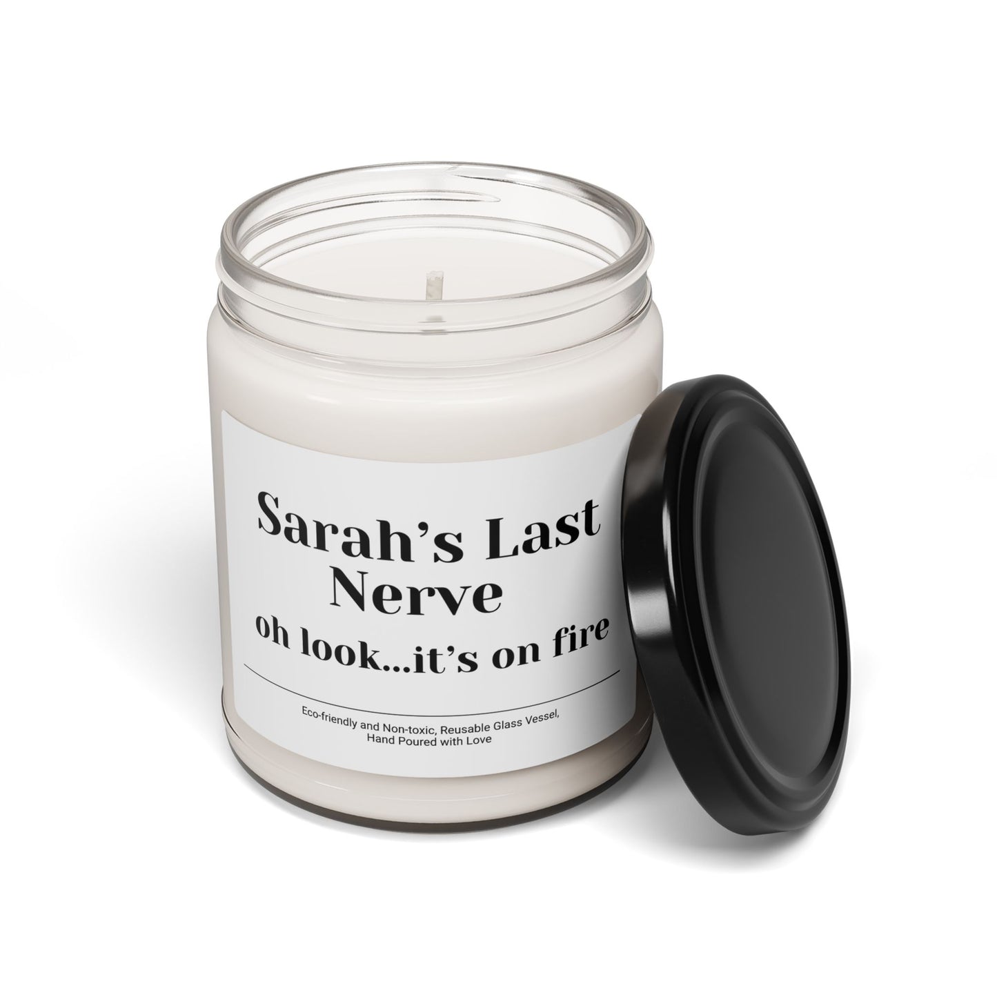 Sarah’s Last Nerve Scented Soy Candle, 9oz – Funny Gift for Friends, Coworkers, or Stress Relief