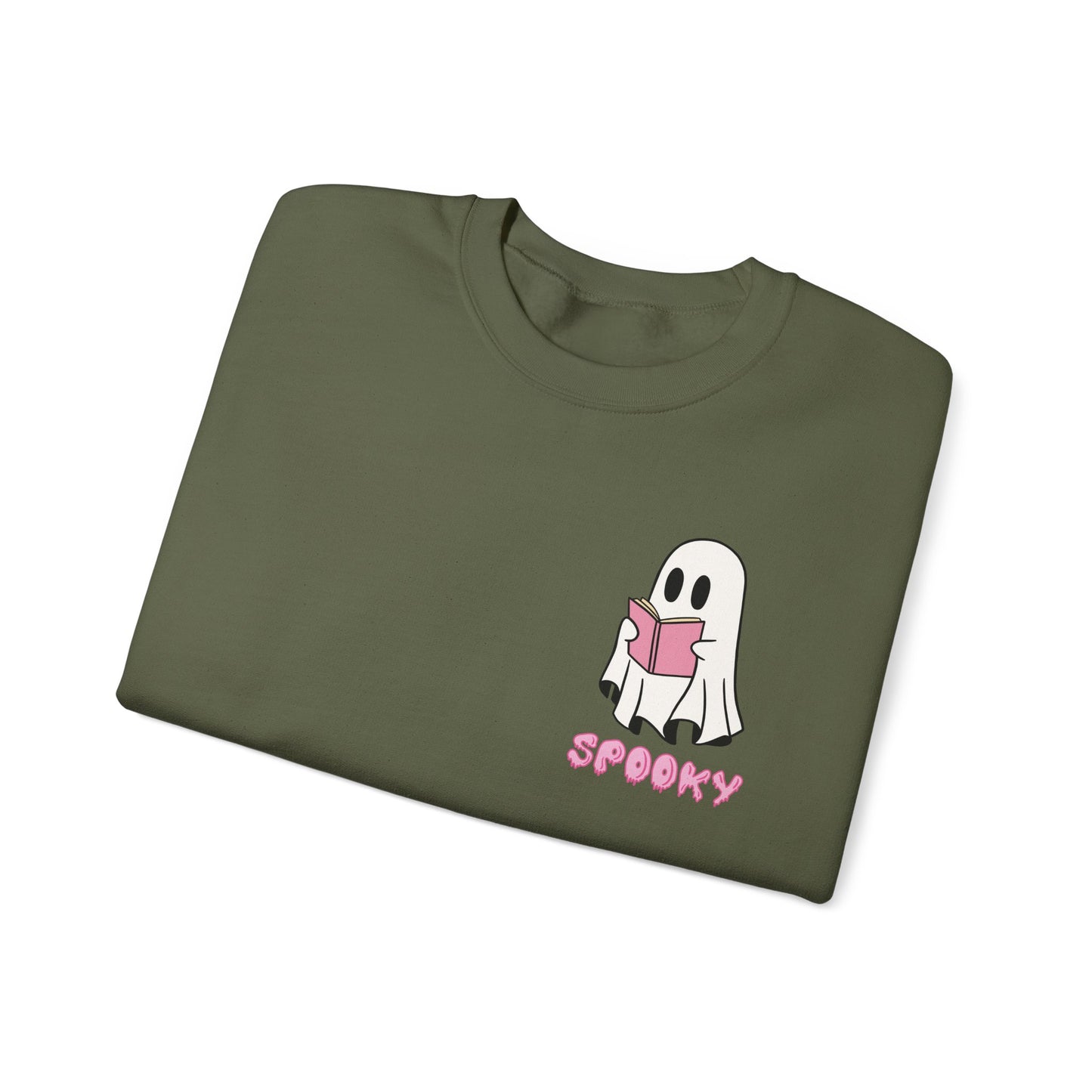 Spooky Bookworm Ghost Sweatshirt – Cozy Halloween Reads