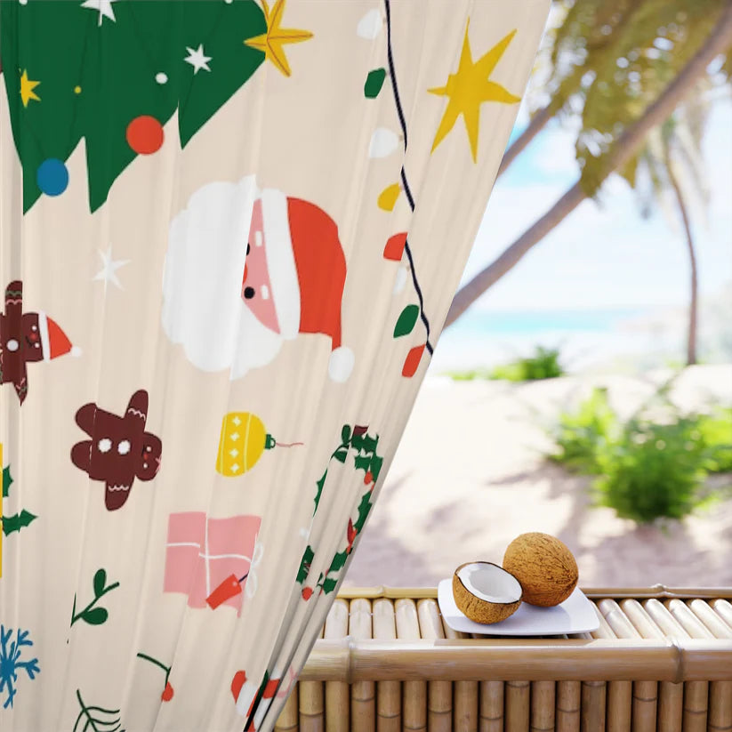 Christmas Window Curtains (1 Piece)