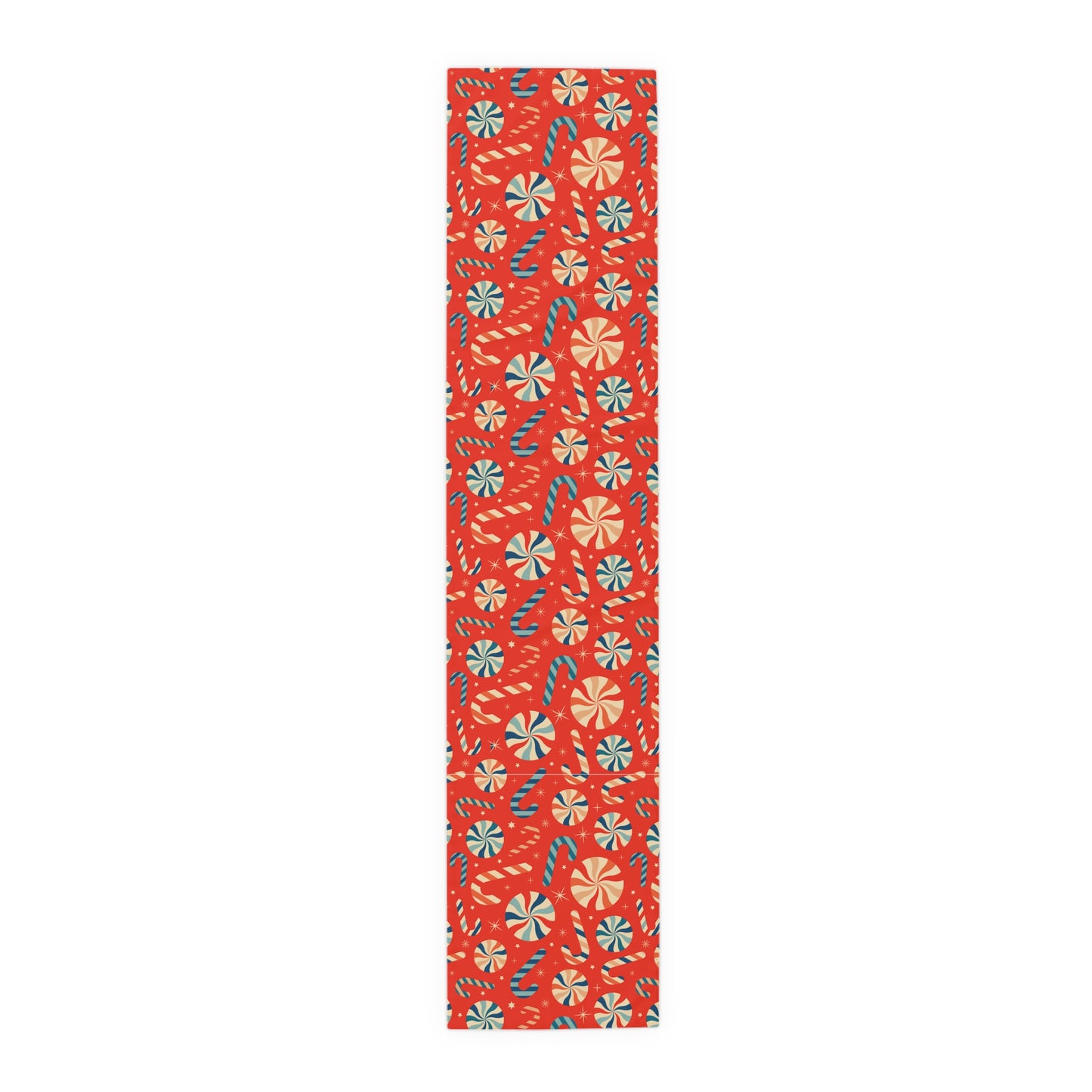 Candy Cane & Peppermint Table Runner – Festive Red Holiday Decor