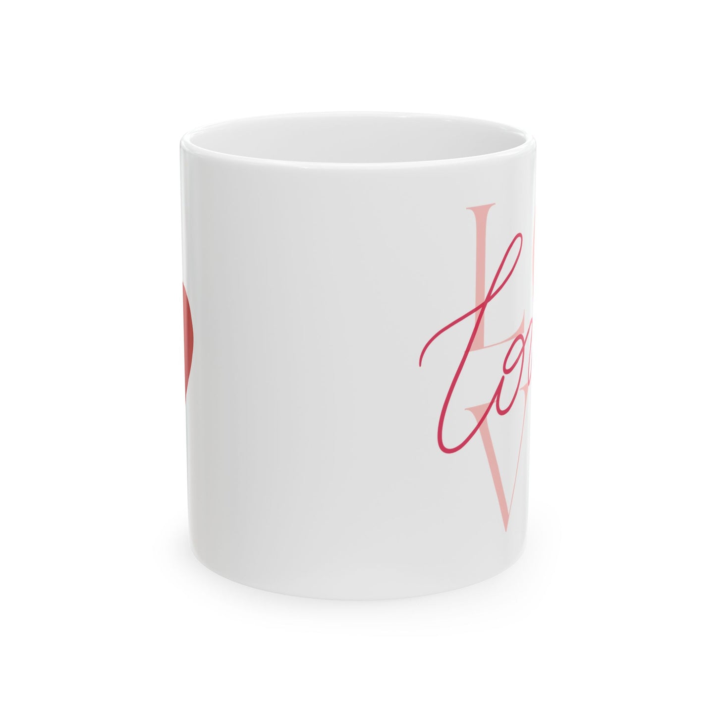 Ceramic Mug – LOVE & Red Heart Design