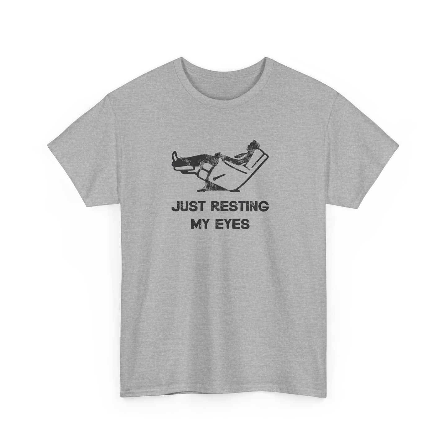 JUST RESTING MY EYES – Funny Dad Nap T-Shirt, Lazy Day Recliner Tee, Perfect Gift for Nappers