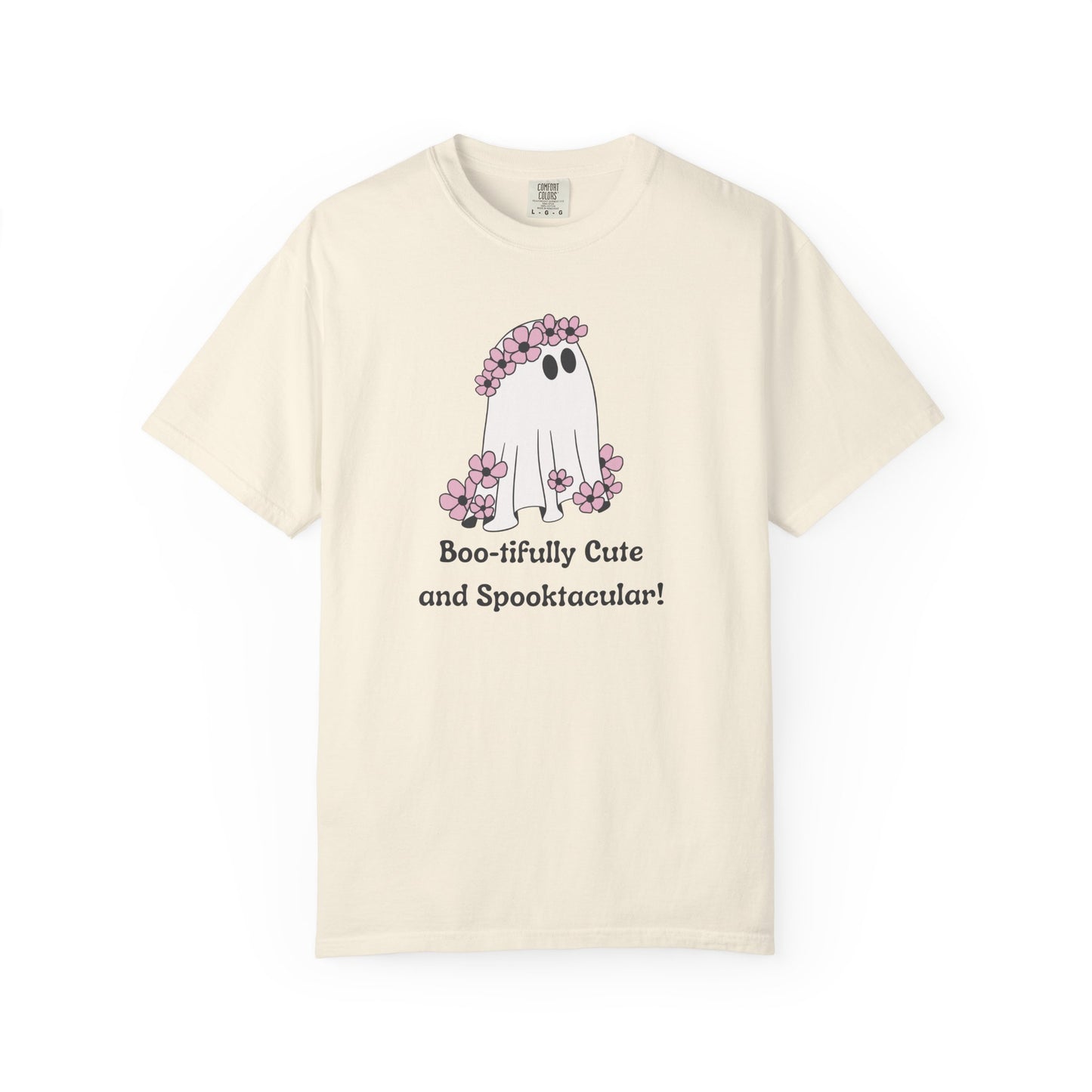 Boo-tiful Ghost Tee – Floral Charm Meets Halloween Fun!