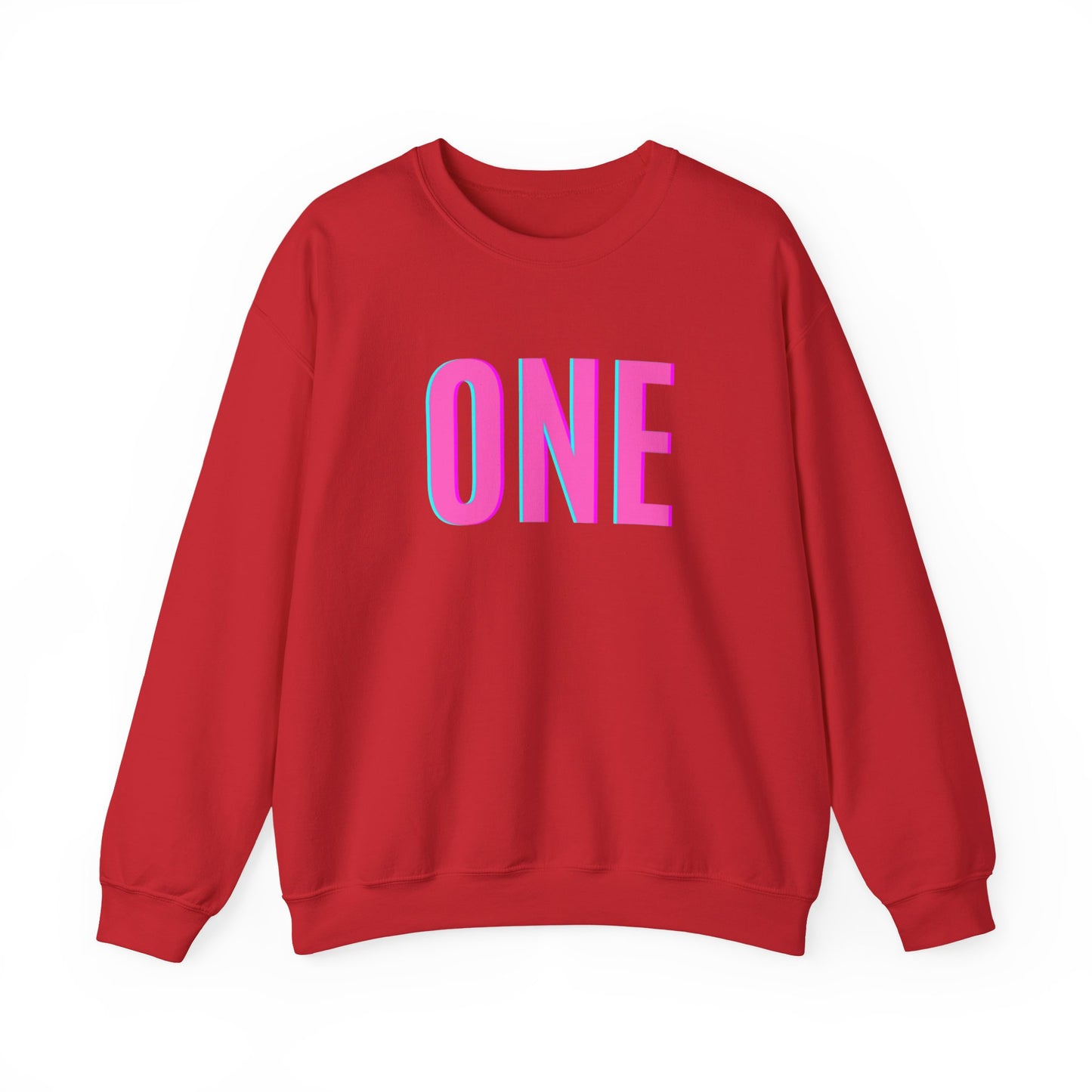 ONE Print White Unisex SweatshirtCrewneck Sweatshirt
