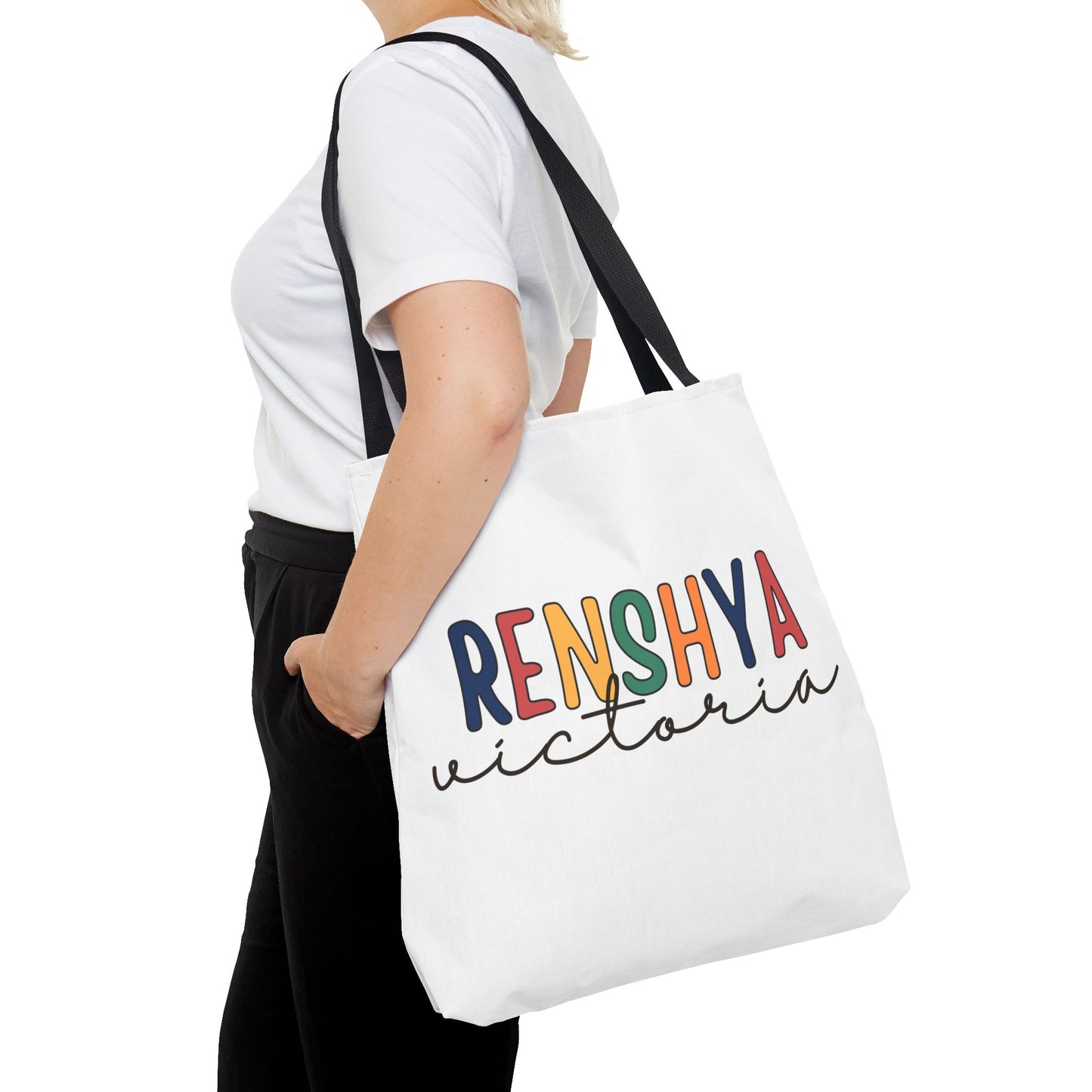Personalized Name Tote Bag – Colorful Custom Design with Script Font