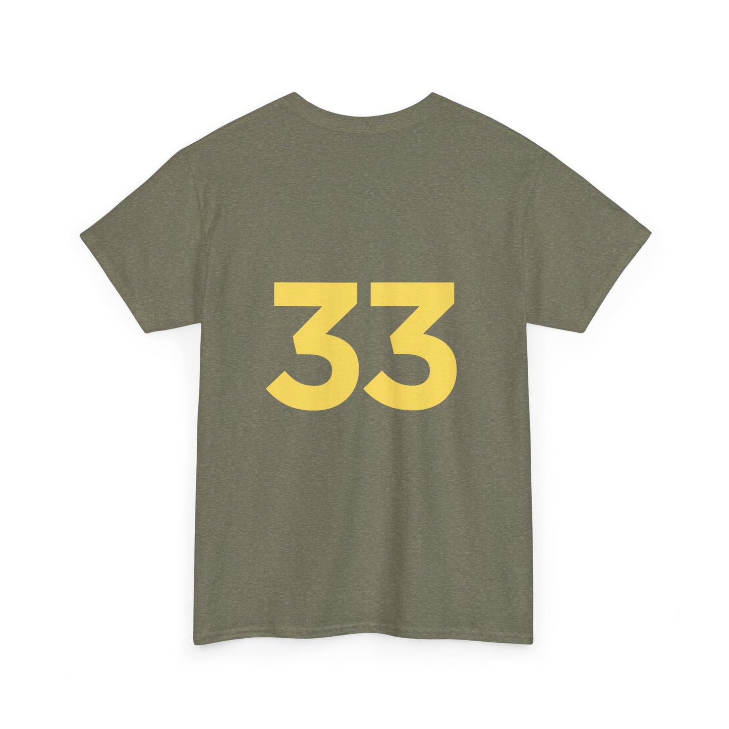 Black T-Shirt with Yellow Emblem Front & Number Back – Custom Team Sports Tee