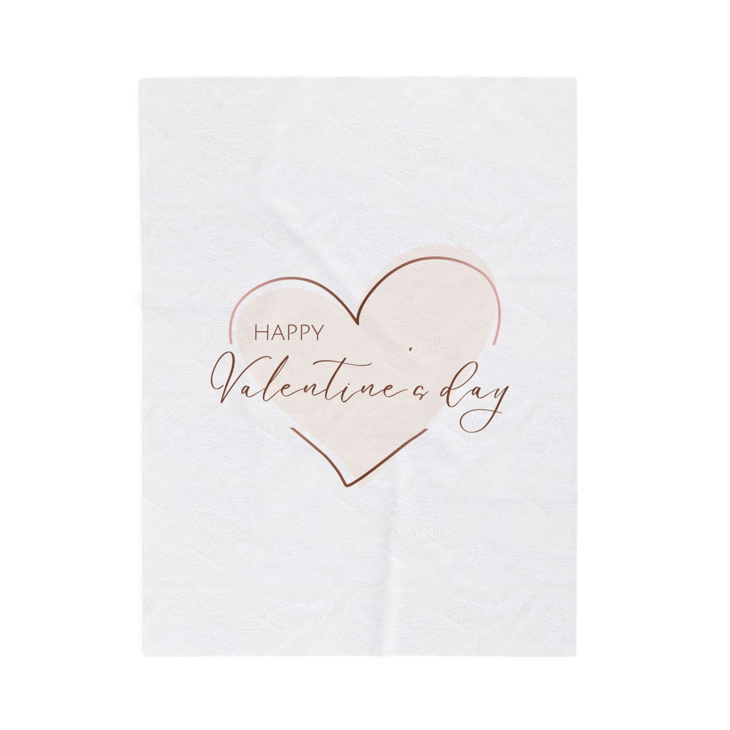 Happy Valentine inside Hearts Printed Velveteen Plush Blanket
