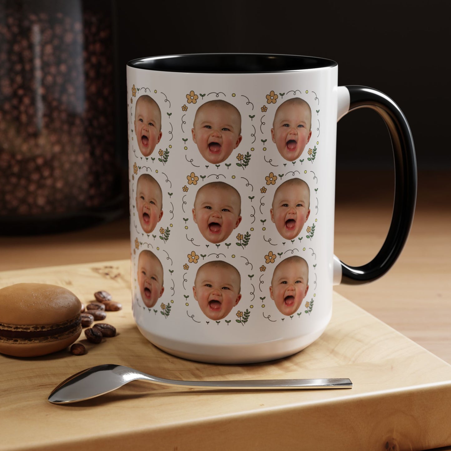 Custom Face Photo Mug – Personalized Coffee Cup for Father's Day, Mother's Day, Dog Lovers, Funny Gift Idea