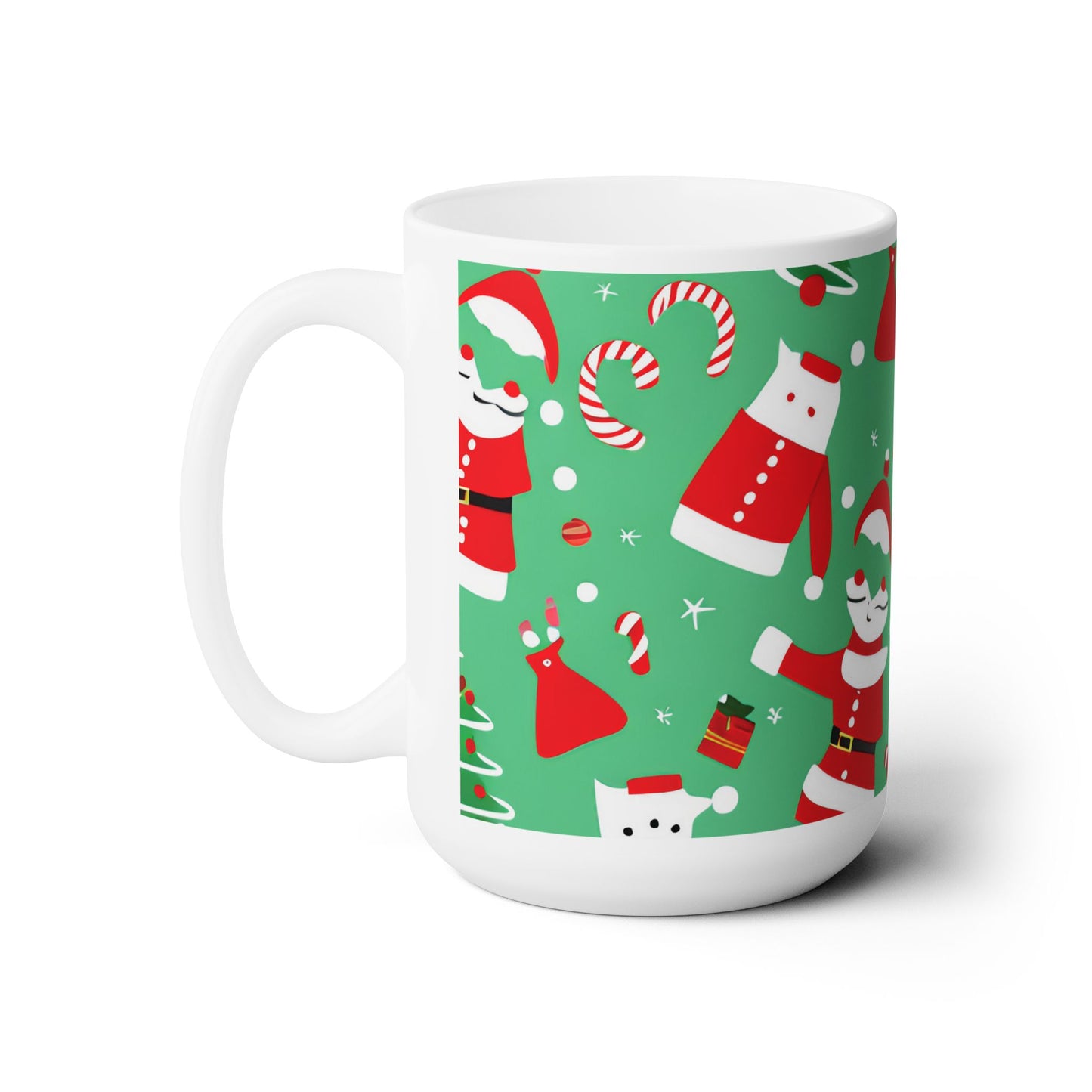 Christmas Ceramic Mug 15oz – Holiday Coffee Cup, Dishwasher & Microwave Safe