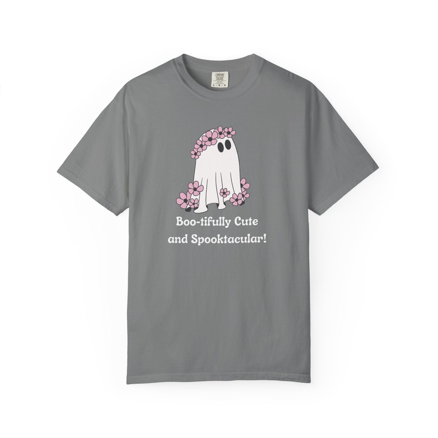 Boo-tiful Ghost Tee – Floral Charm Meets Halloween Fun!