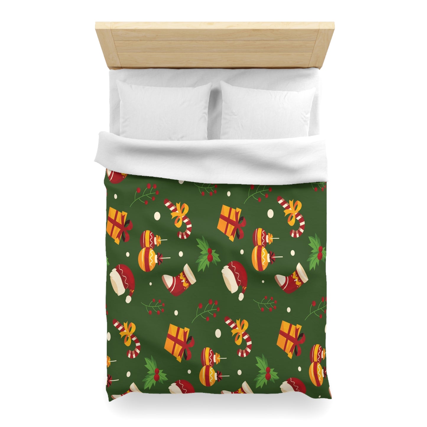 Dark Green Microfiber Duvet Cover