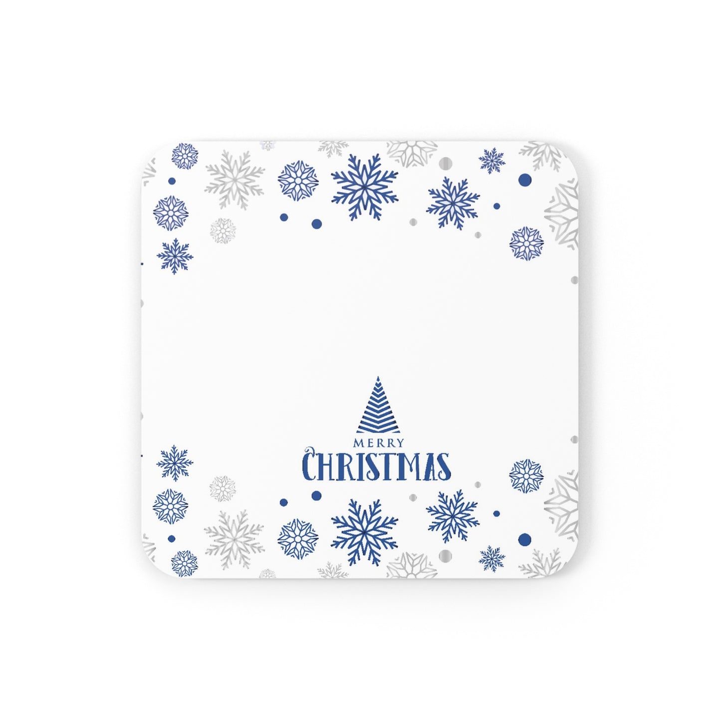 White Christmas Cork Back Coaster
