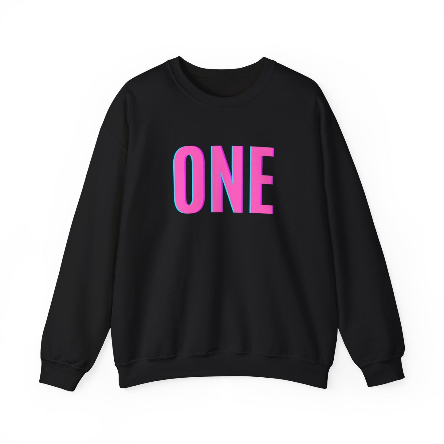ONE Print White Unisex SweatshirtCrewneck Sweatshirt