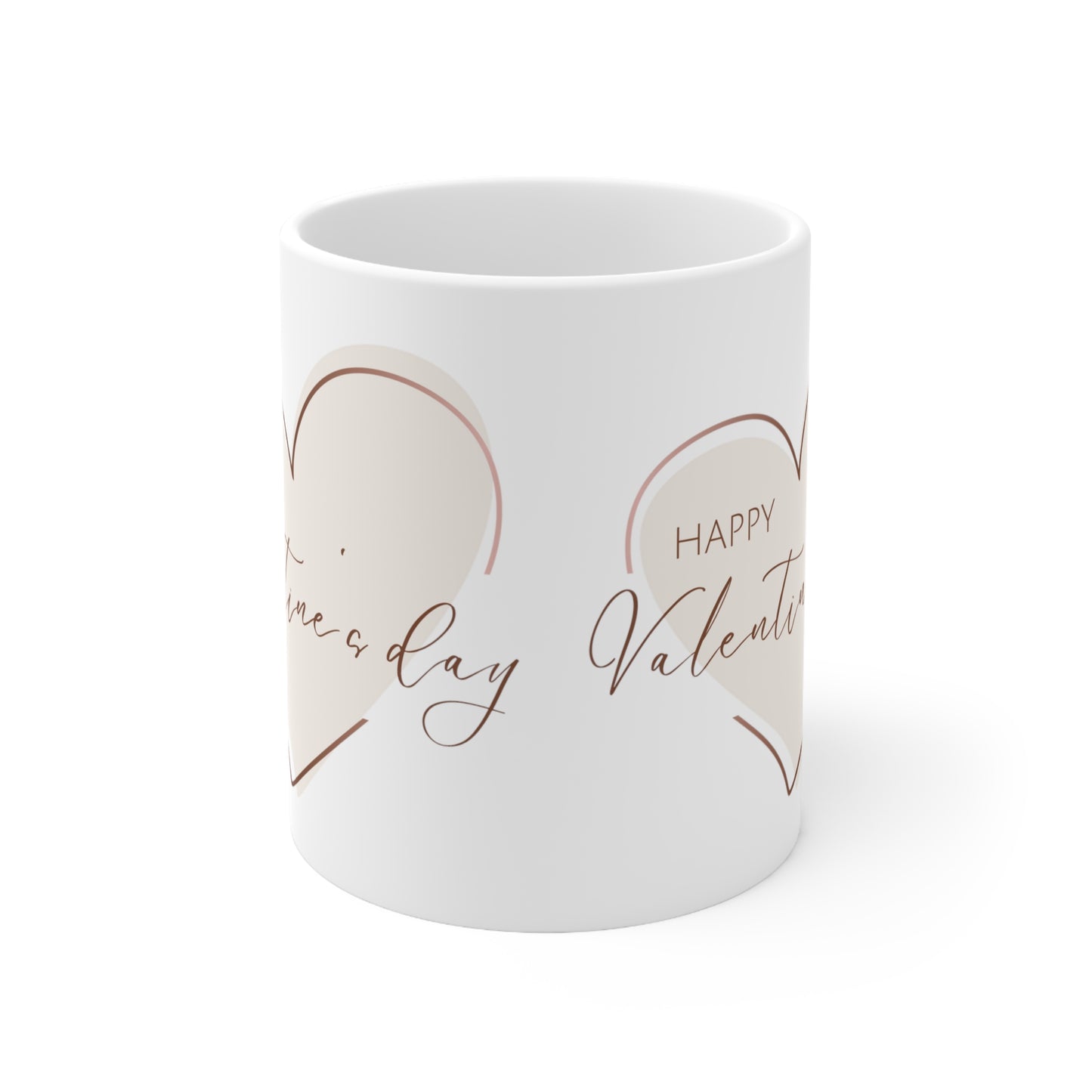 Happy Valentine Day inside Heart Printed Ceramic Mug, 11oz