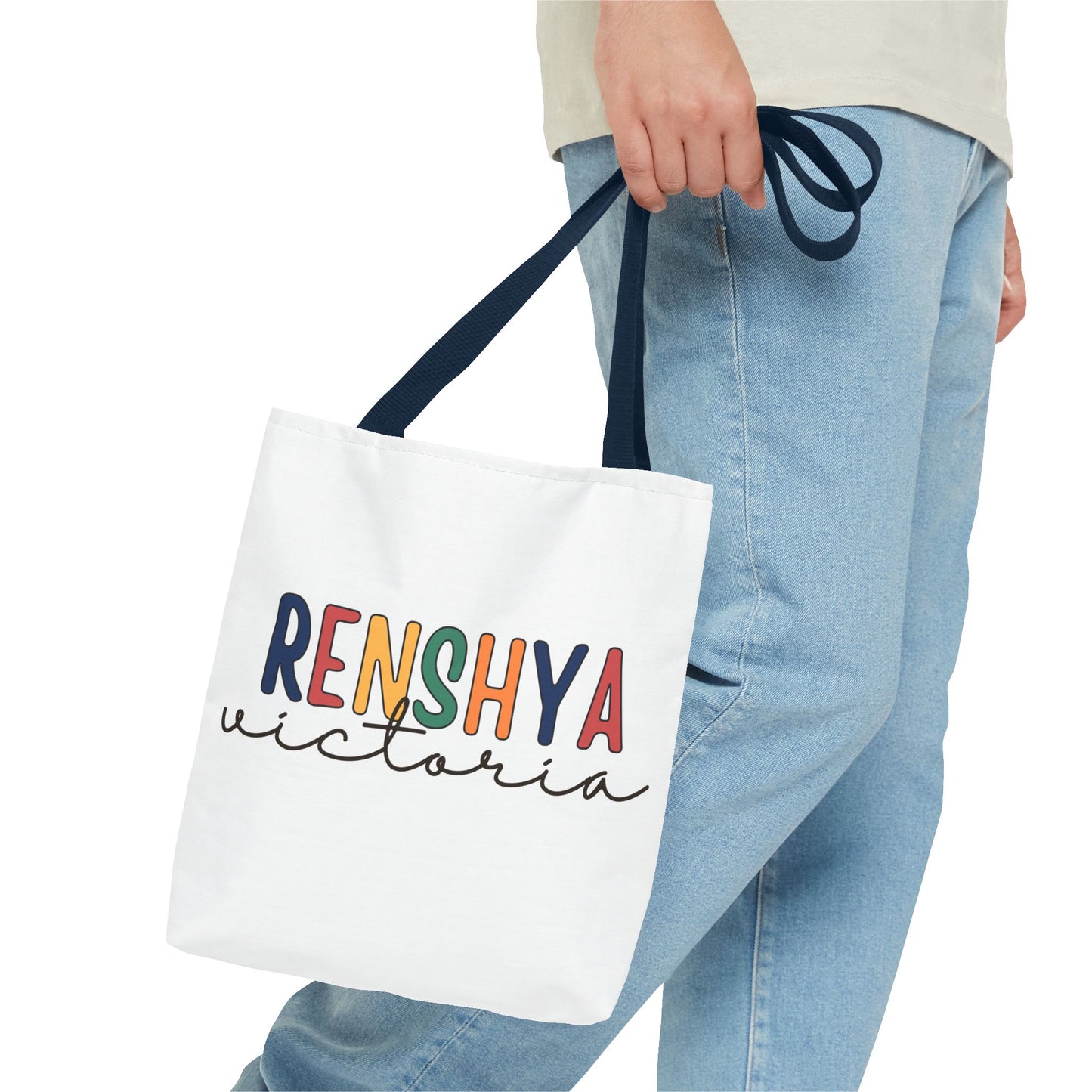 Personalized Name Tote Bag – Colorful Custom Design with Script Font