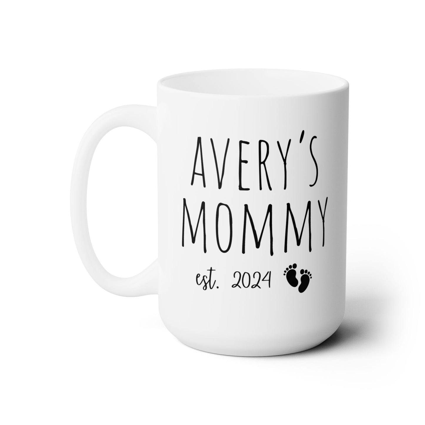 Mommy Mug with Kid Name – Personalized 15oz Coffee Mug for Moms