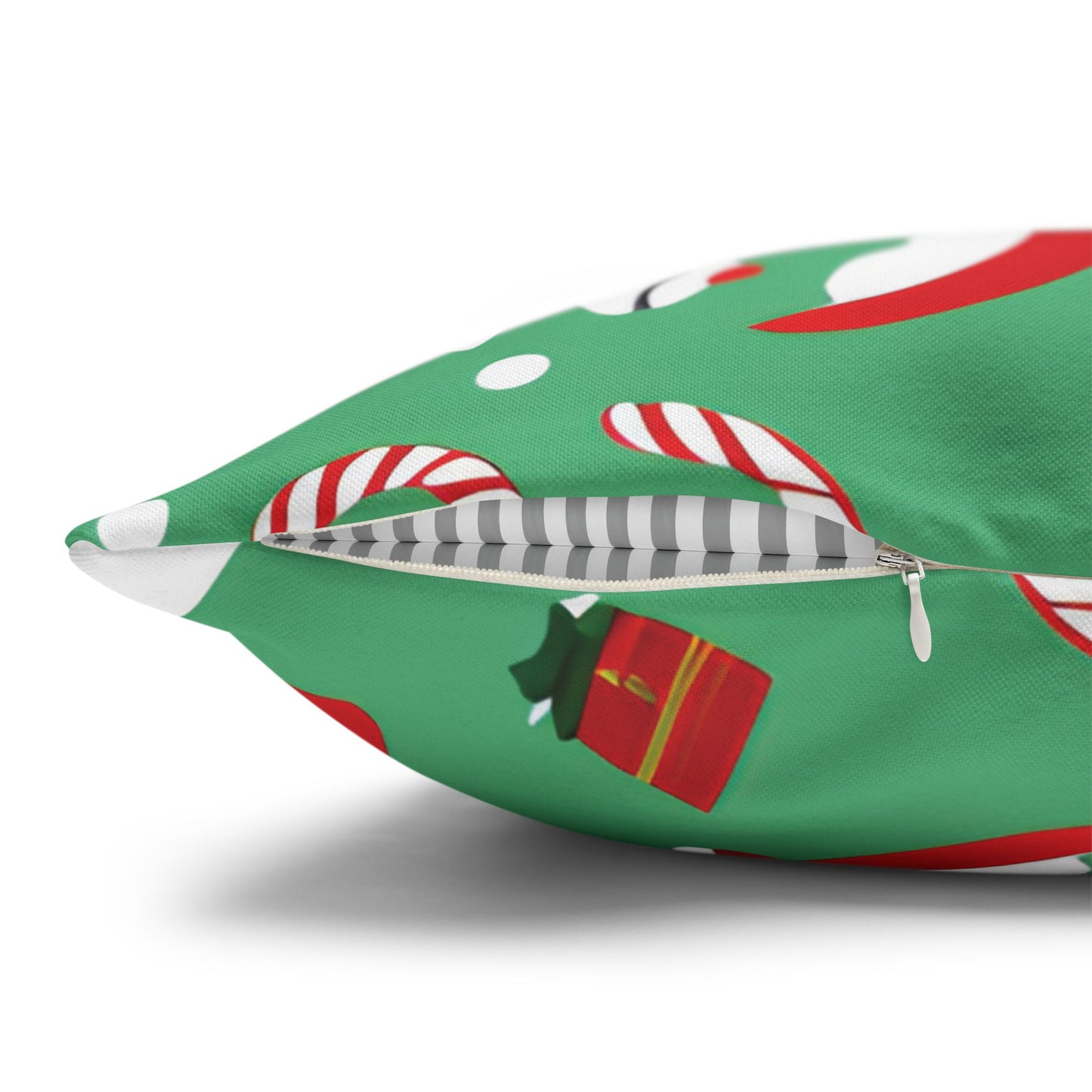 Christmas Spun Polyester Pillowcase with Double-Sided Print and Concealed Zipper