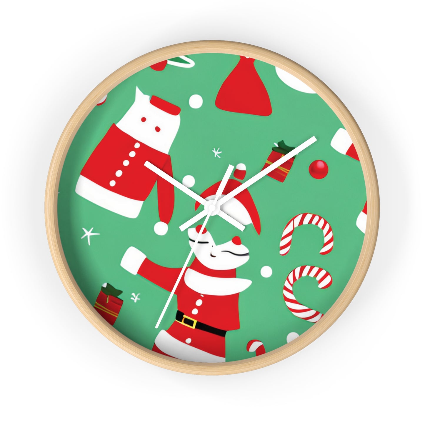 Green Christmas Wall Clock