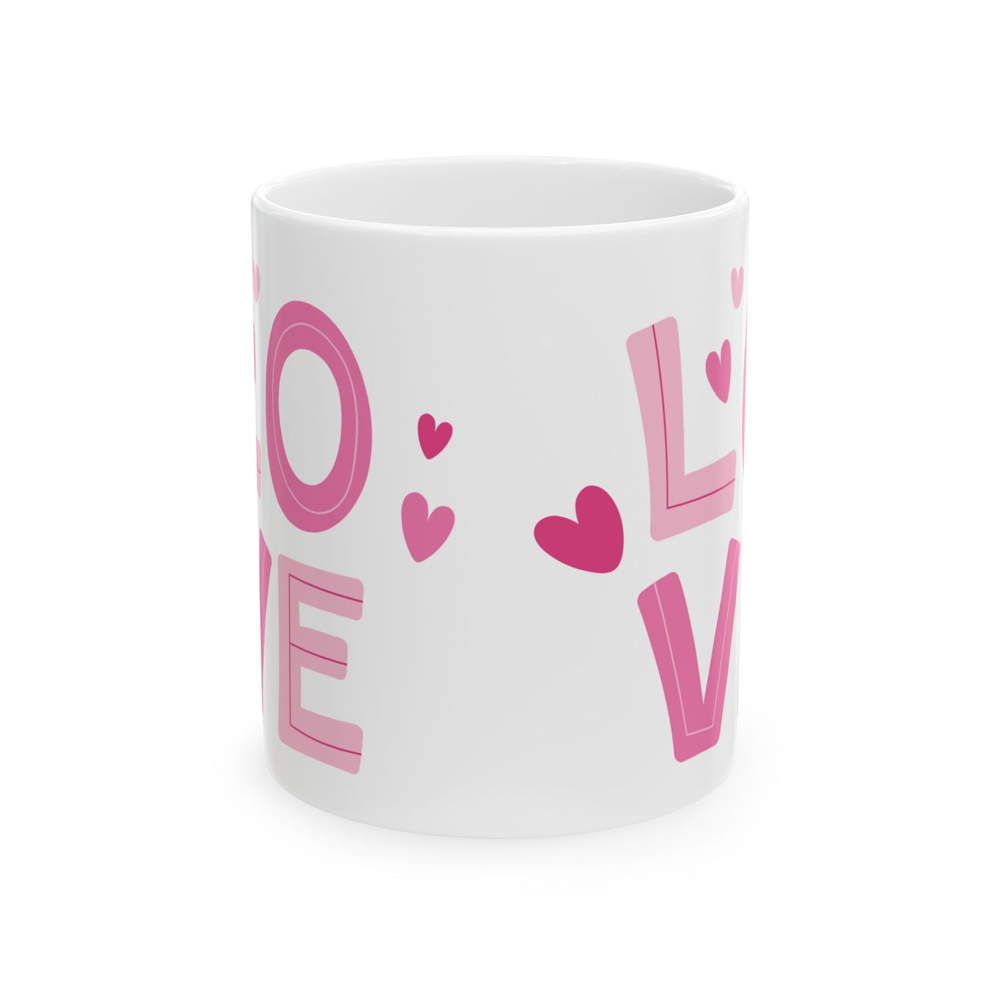 Love with Hearts Printed Valentine Ceramic Mug, 11oz