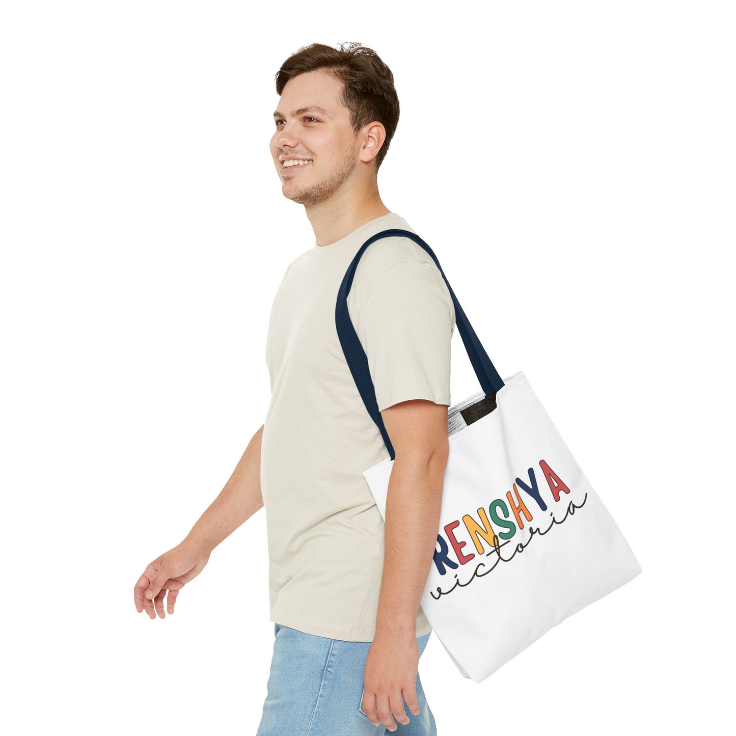 Personalized Name Tote Bag – Colorful Custom Design with Script Font
