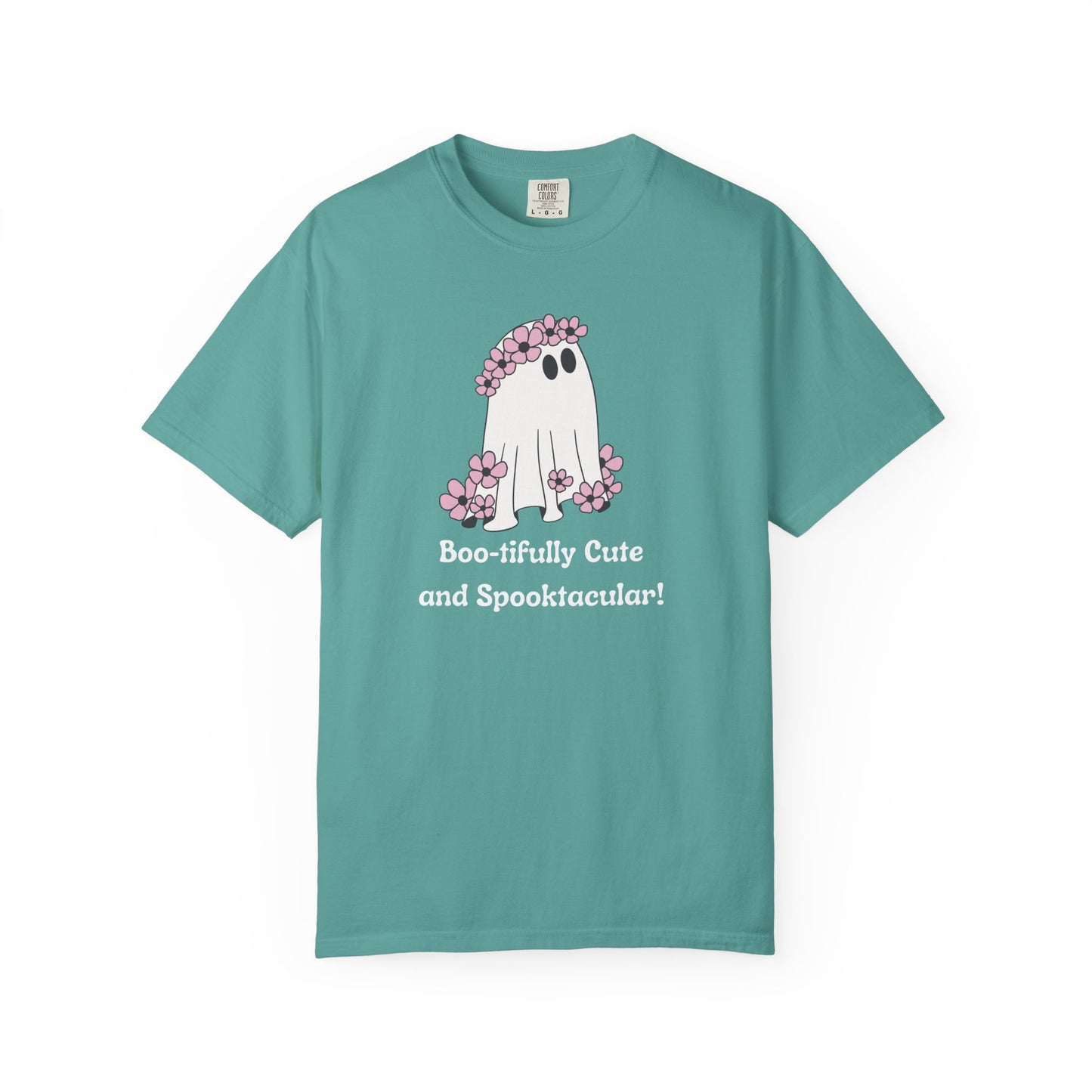 Boo-tiful Ghost Tee – Floral Charm Meets Halloween Fun!