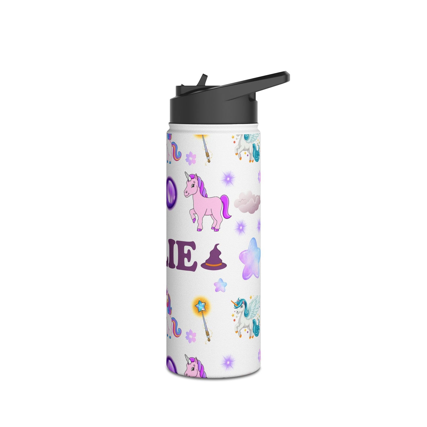 Personalized Glitter Unicorn Water Bottle – Stainless Steel Tumbler for Kids, Birthdays & School