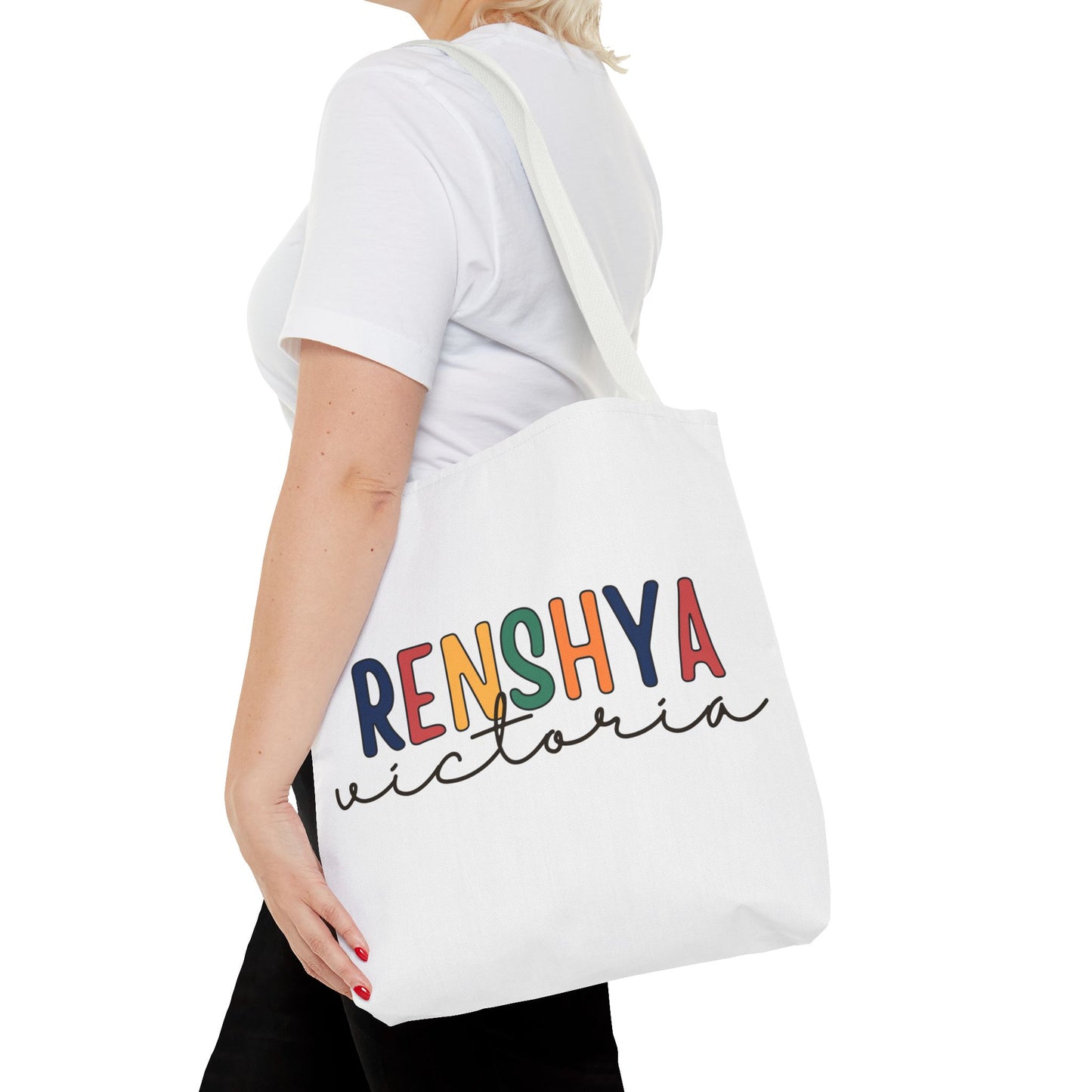 Personalized Name Tote Bag – Colorful Custom Design with Script Font