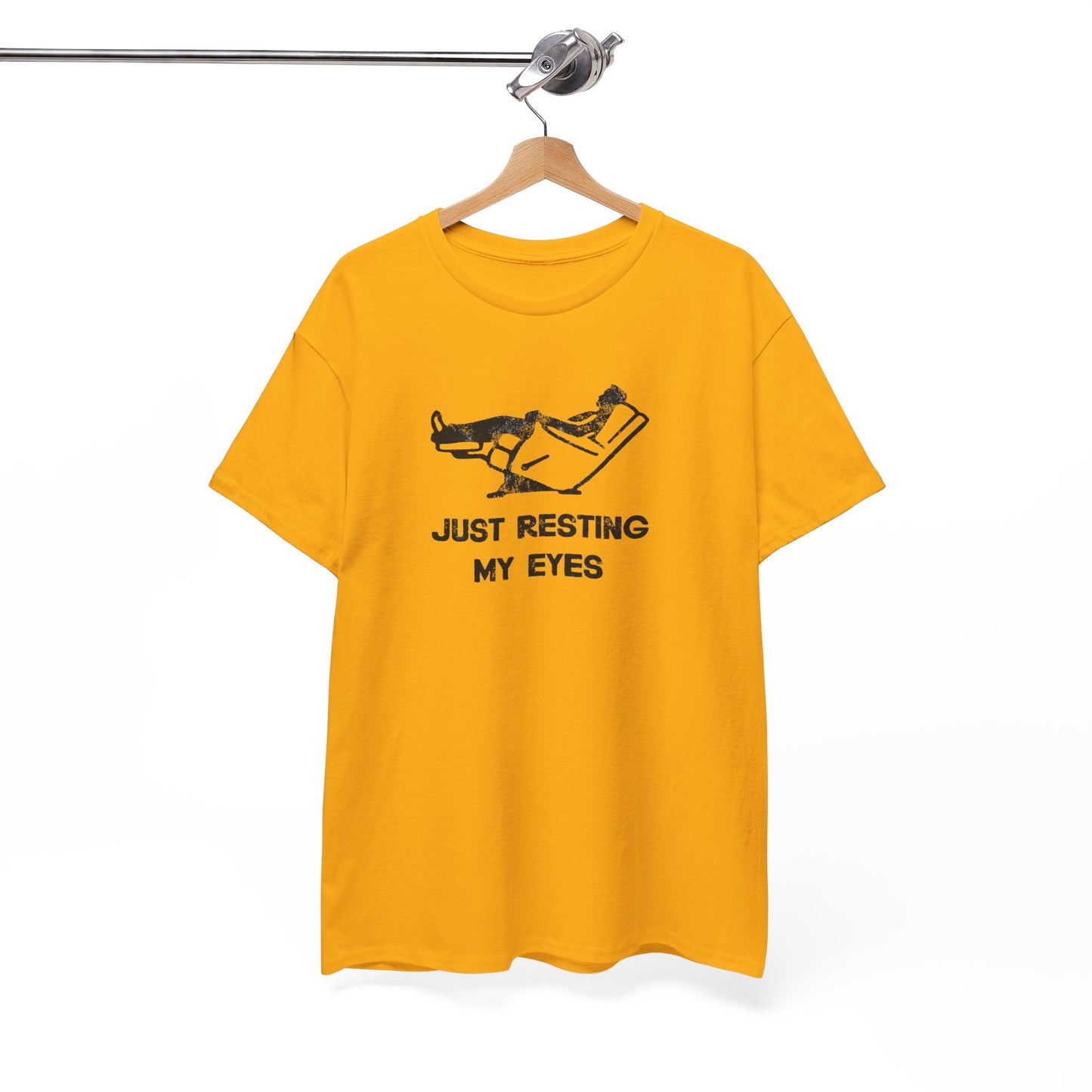 JUST RESTING MY EYES – Funny Dad Nap T-Shirt, Lazy Day Recliner Tee, Perfect Gift for Nappers