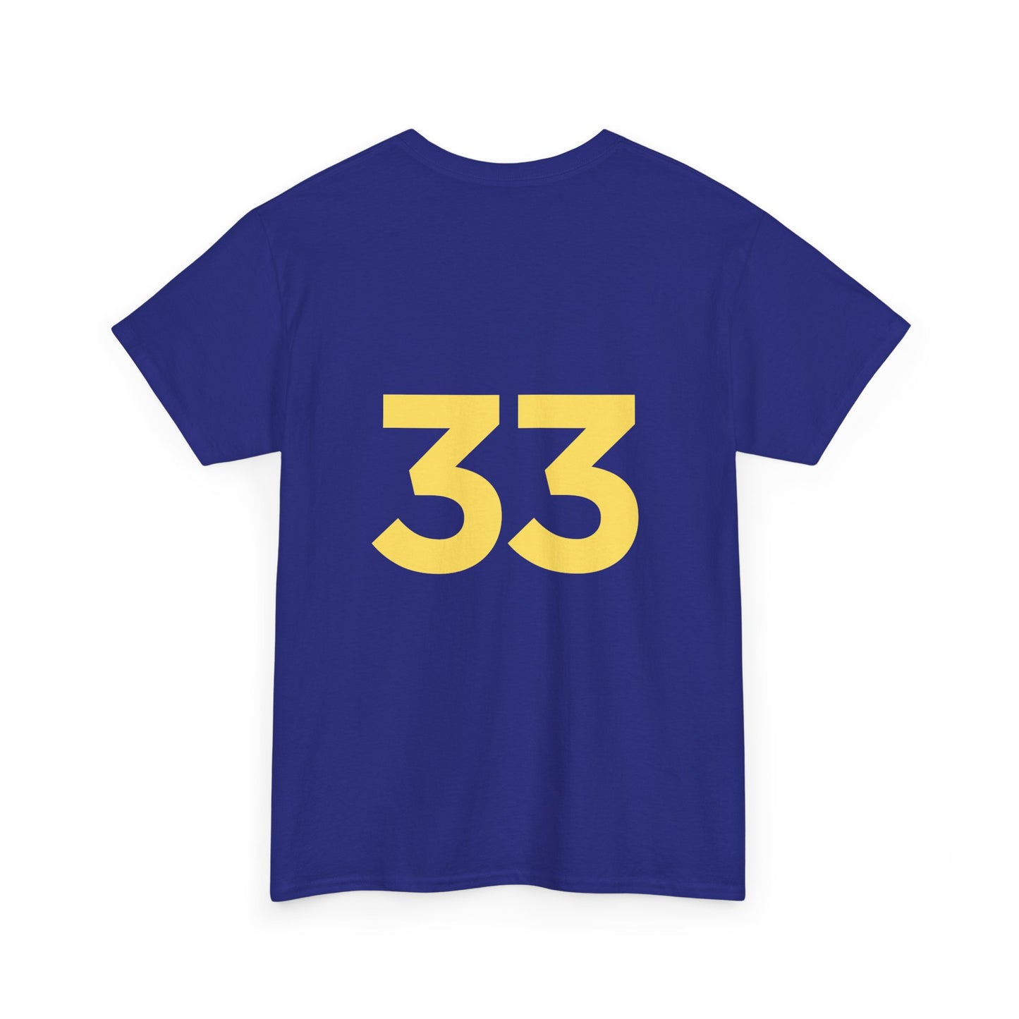 Black T-Shirt with Yellow Emblem Front & Number Back – Custom Team Sports Tee