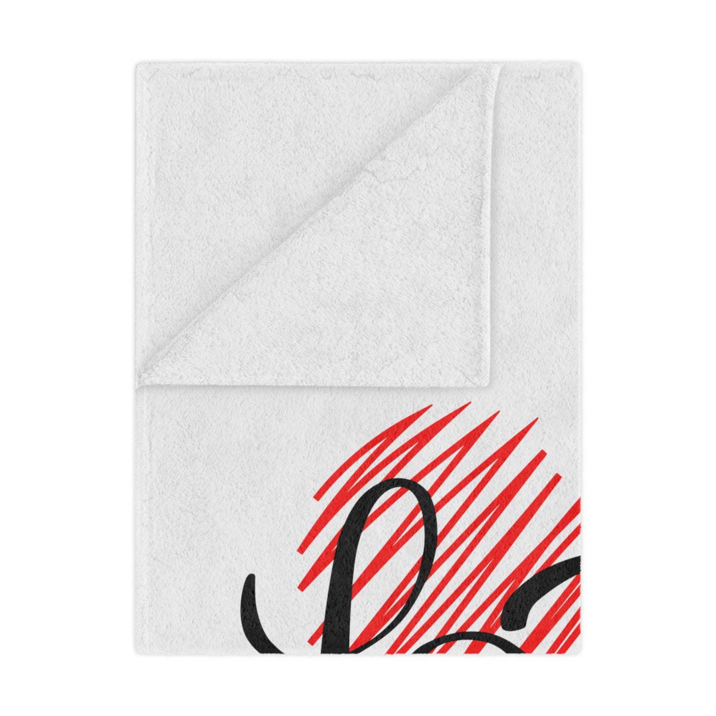 Love inside Heart Printed Valentine Minky Blanket, Black & Red