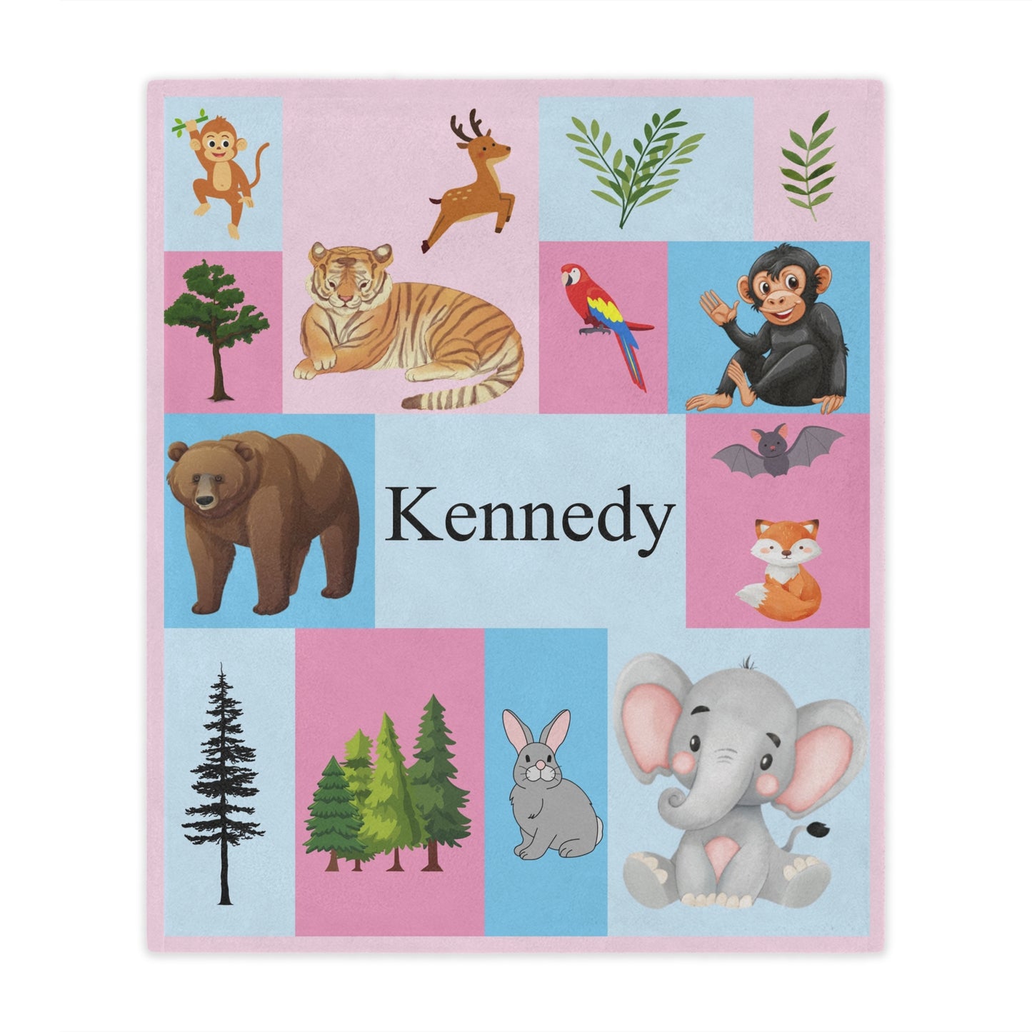 Personalized Minky Blanket – Soft Custom Throw with Name for Babies & Animal Lovers | Cozy Keepsake & Baby Shower Gift