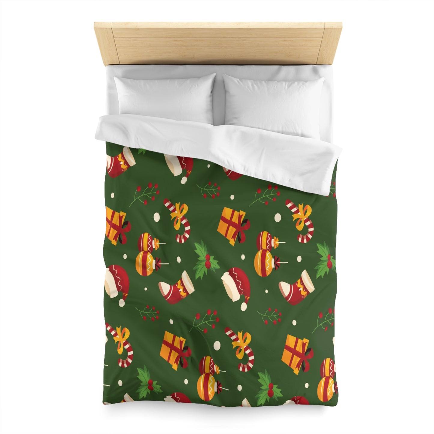 Dark Green Microfiber Duvet Cover