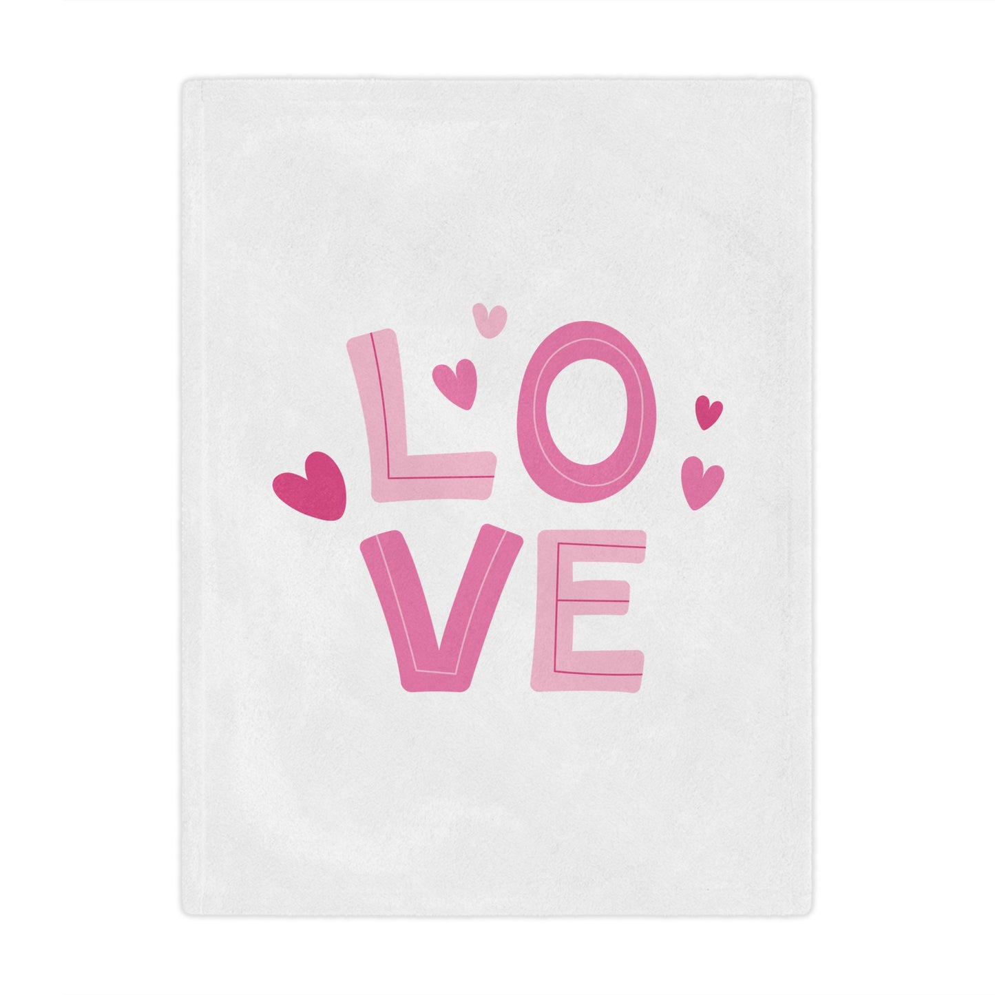 Love with Flying Heart Printed Minky Blanket for Valentine Day Gift