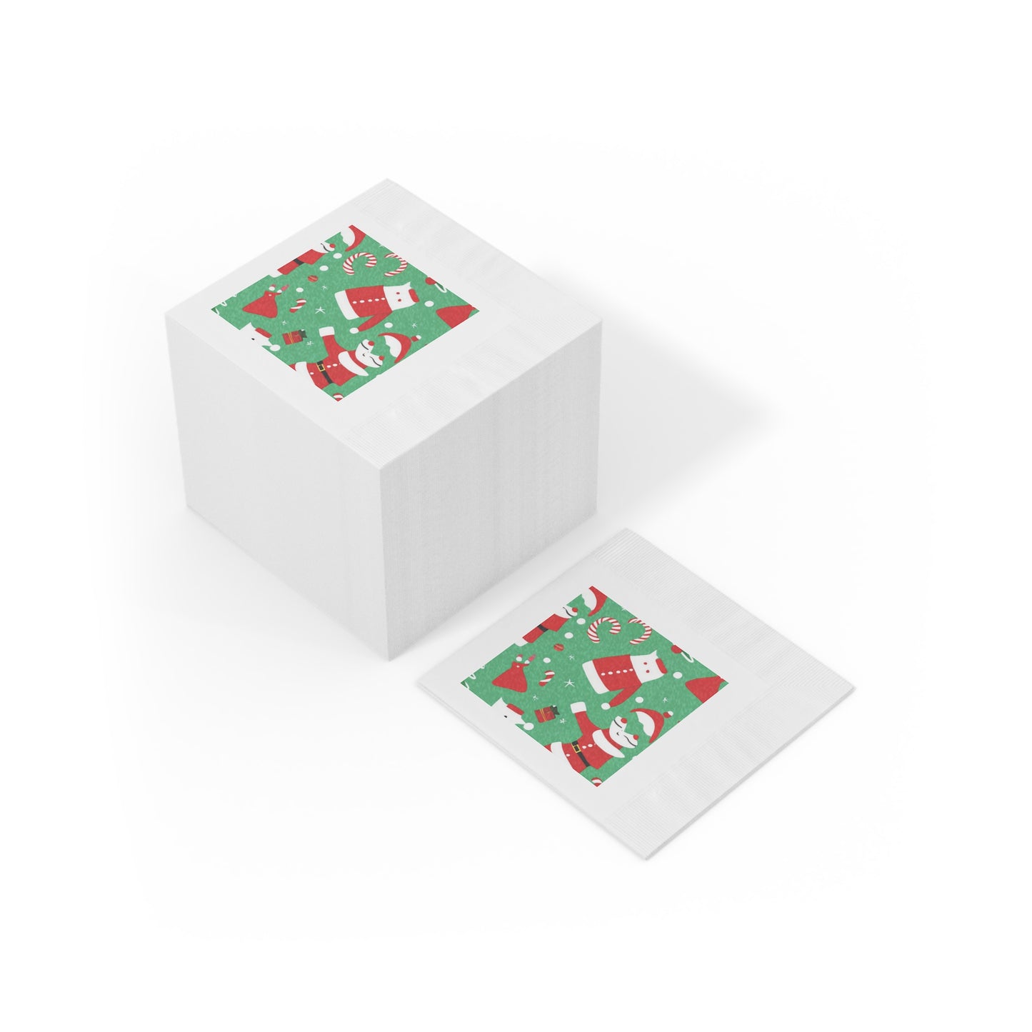 White Christmas Coin-Edged Napkins – Soft, Three-Ply Paper in Two Sizes