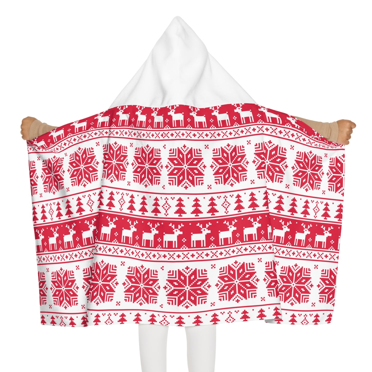 Christmas Youth Hooded Towel – Soft Polyester & Terry Cotton Kids Bath & Beach Wrap