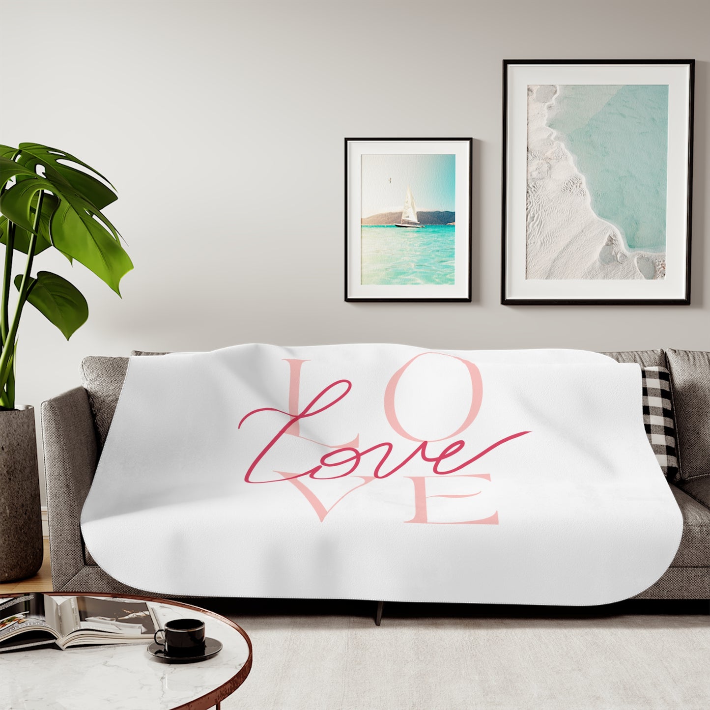 Love Printed Sherpa Blenket for Valentine Day