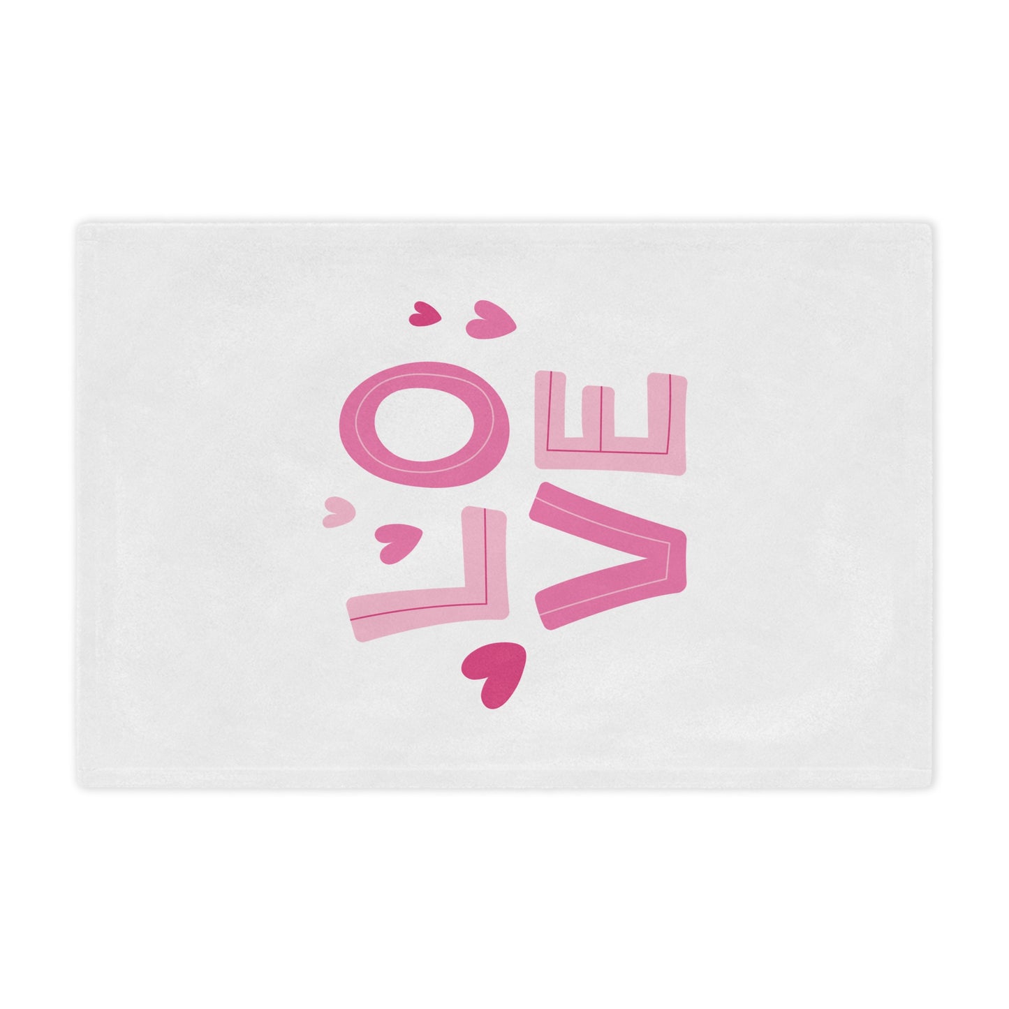 Love with Hearts Printed Velveteen Minky Blanket