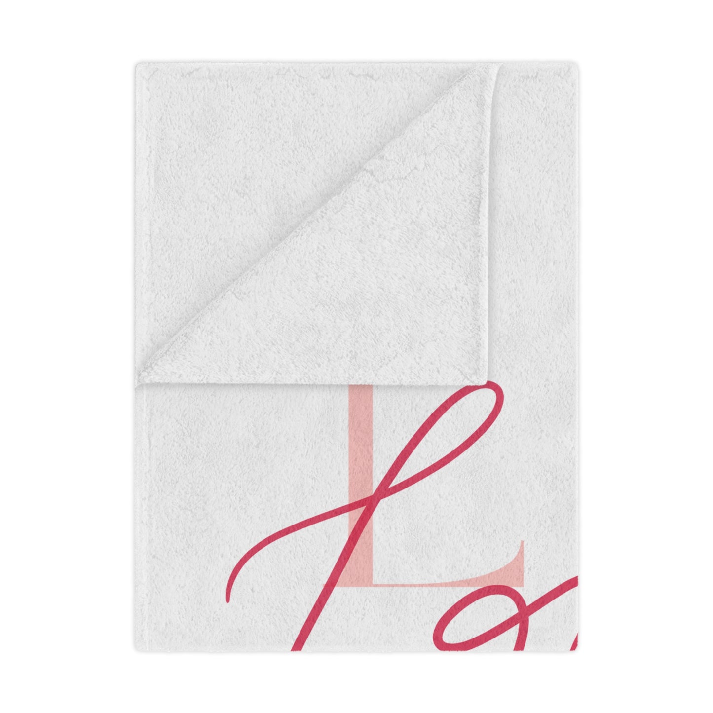 I Love Printed Valenitne Minky Blanket, White & Red