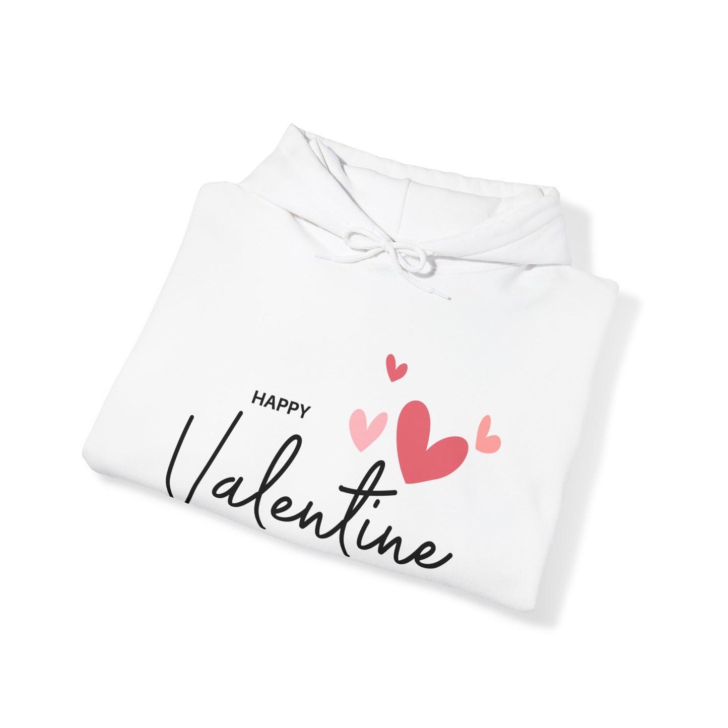 Valentine Sweatshirt, Unisex Heavy Blend™ Hooded Sweatshirt with Happy Valentine Print, Valentine Gift