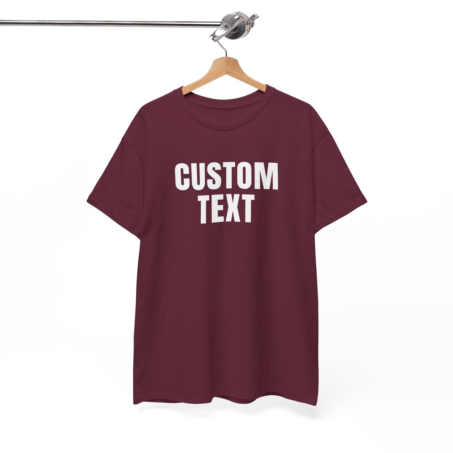 Custom Text T-Shirt – Personalized White Lettering Tee for Men & Women