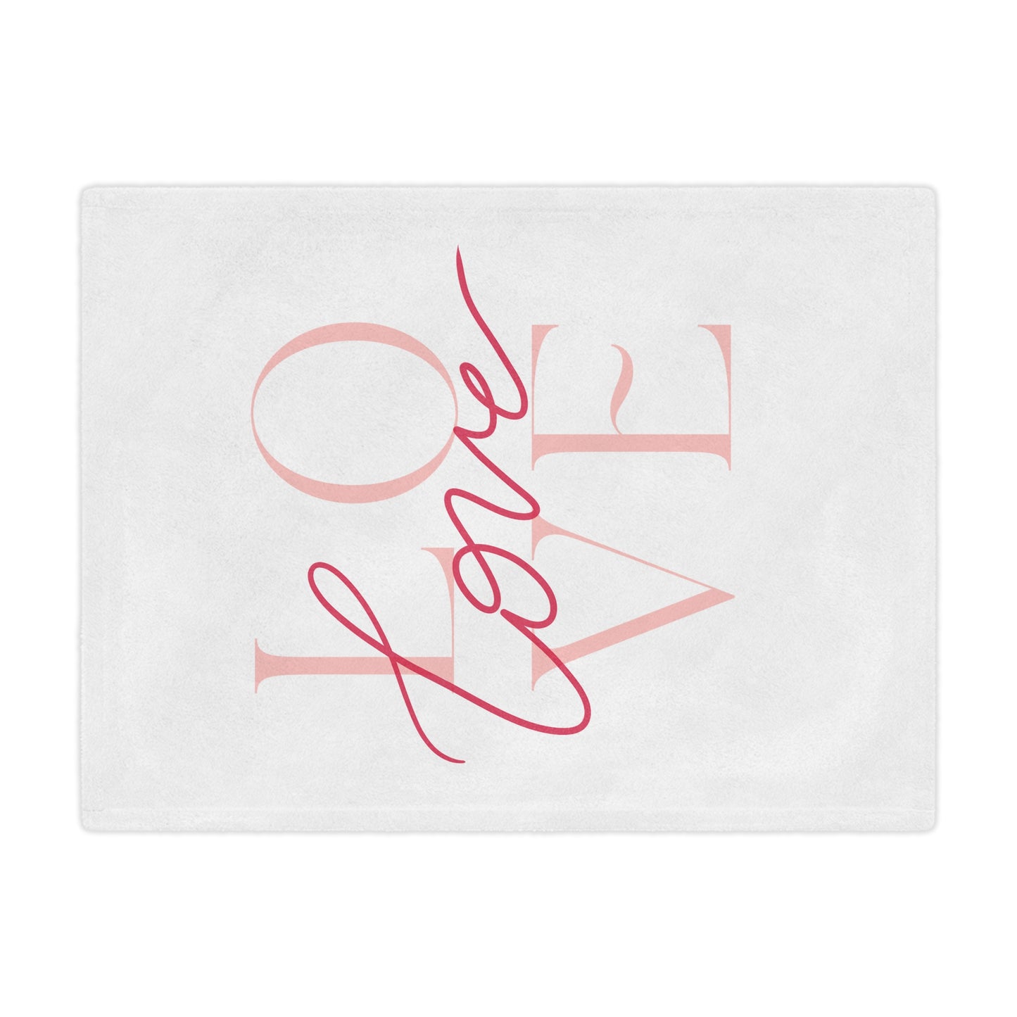 I Love Printed Valenitne Minky Blanket, White & Red