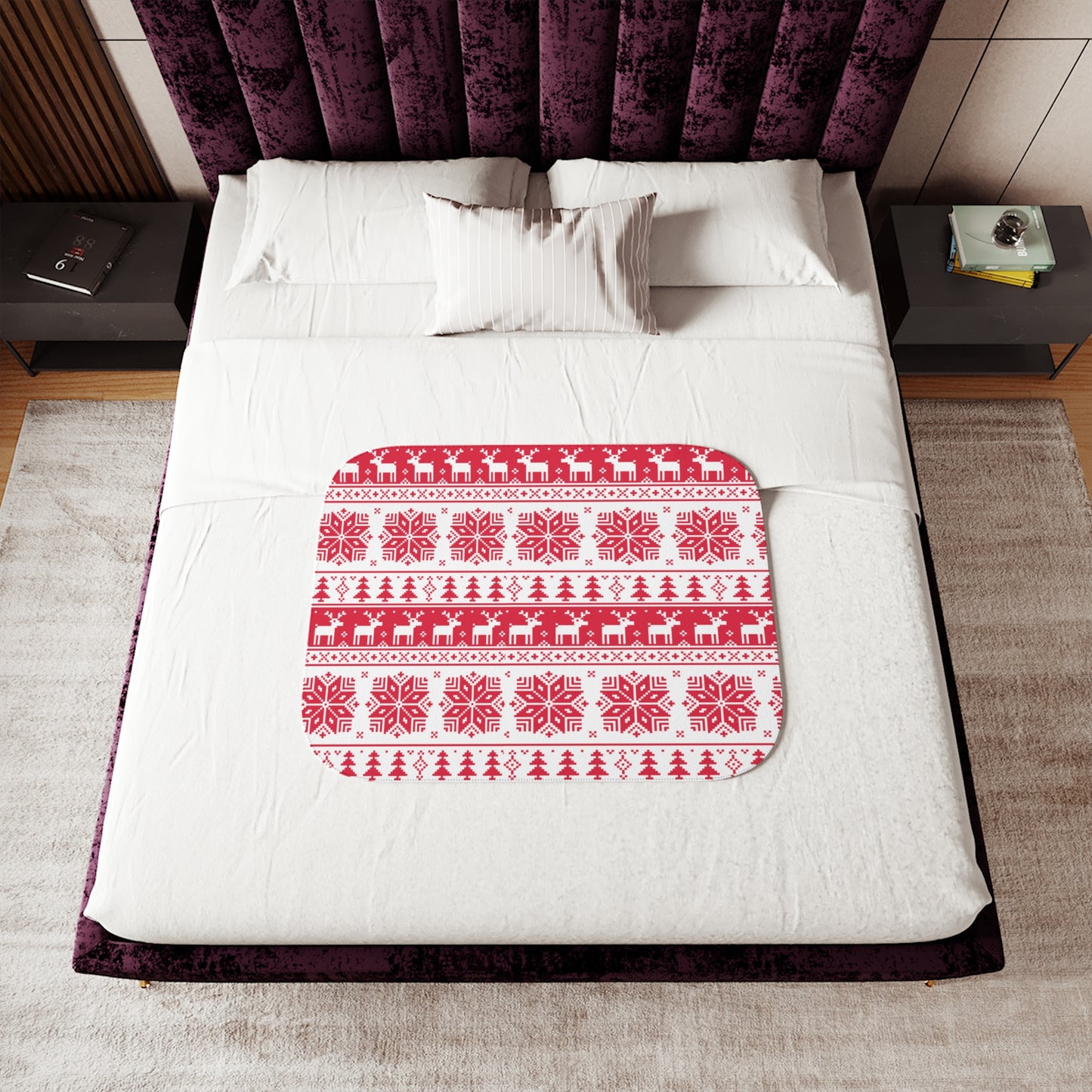Red Christmas Sherpa Blankets
