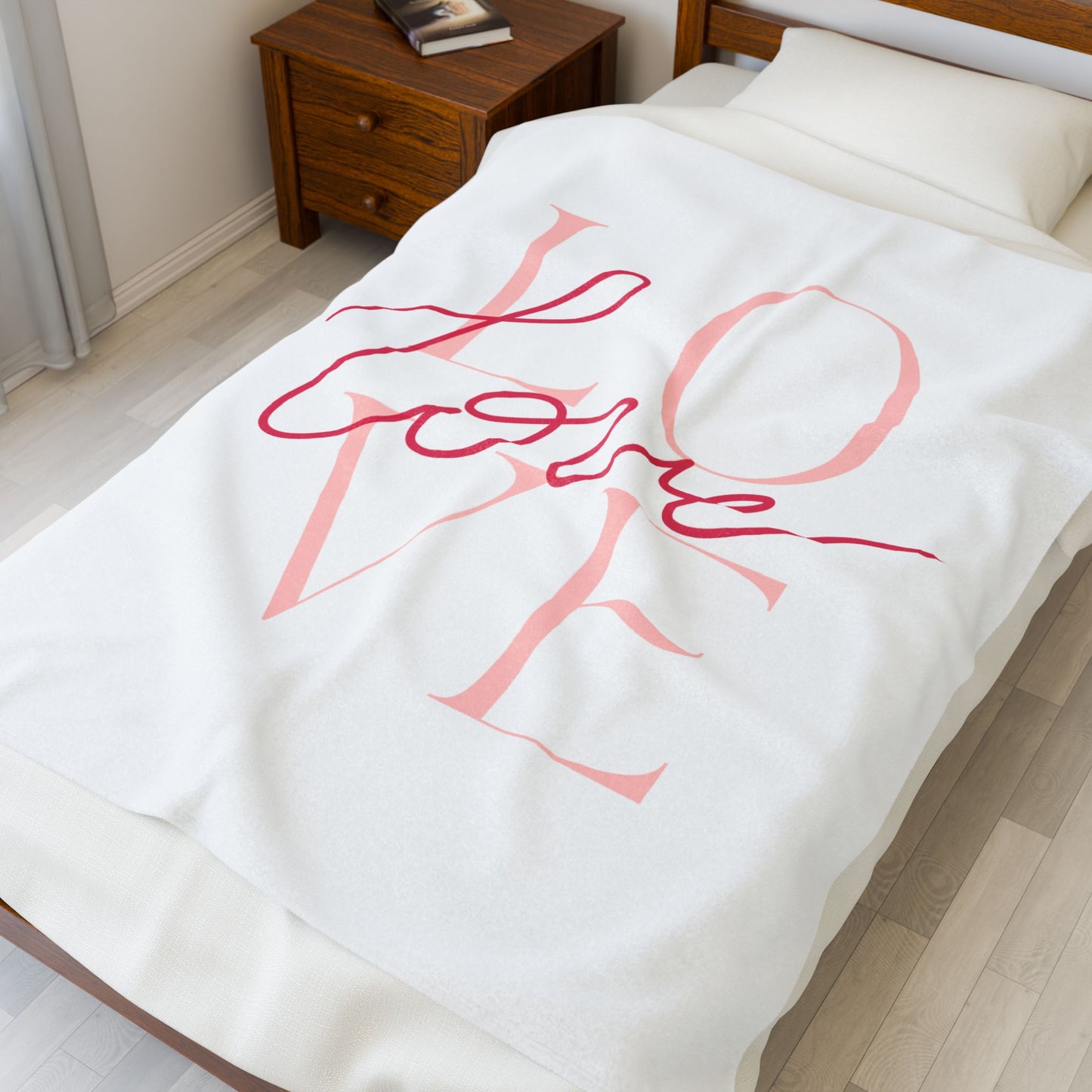 Love Printed Velveteen Plush Blanket for Valentine