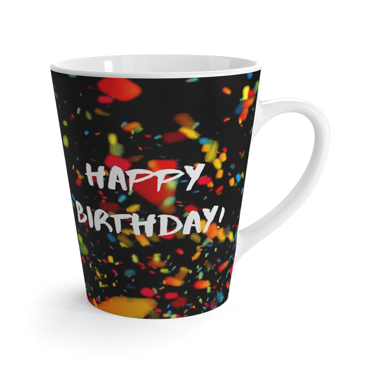 Birthday Latte Mugs 12oz, Happy Birthday Printed Latte Mug, Birtdhay Gift