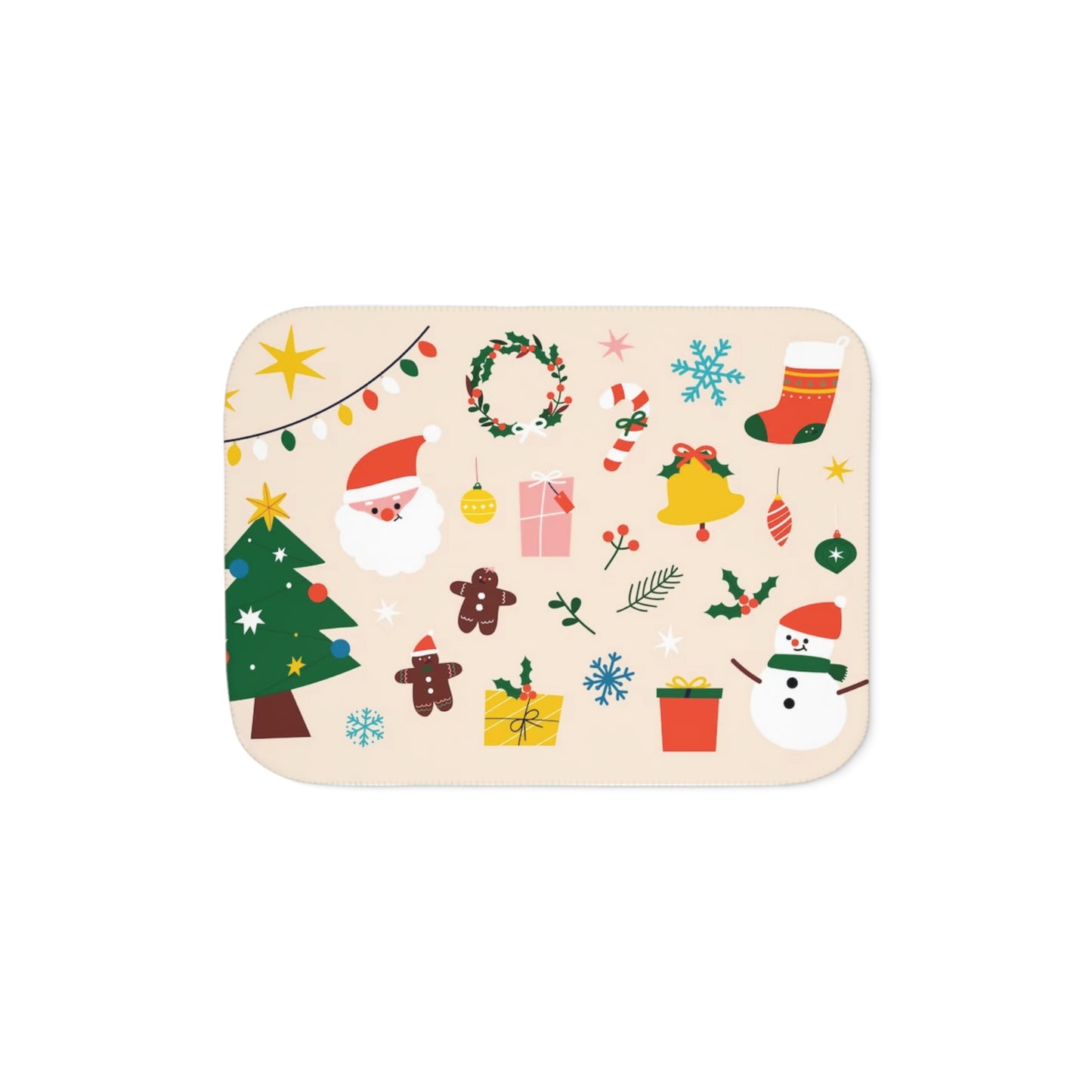 Beige Christmas Sherpa Blankets