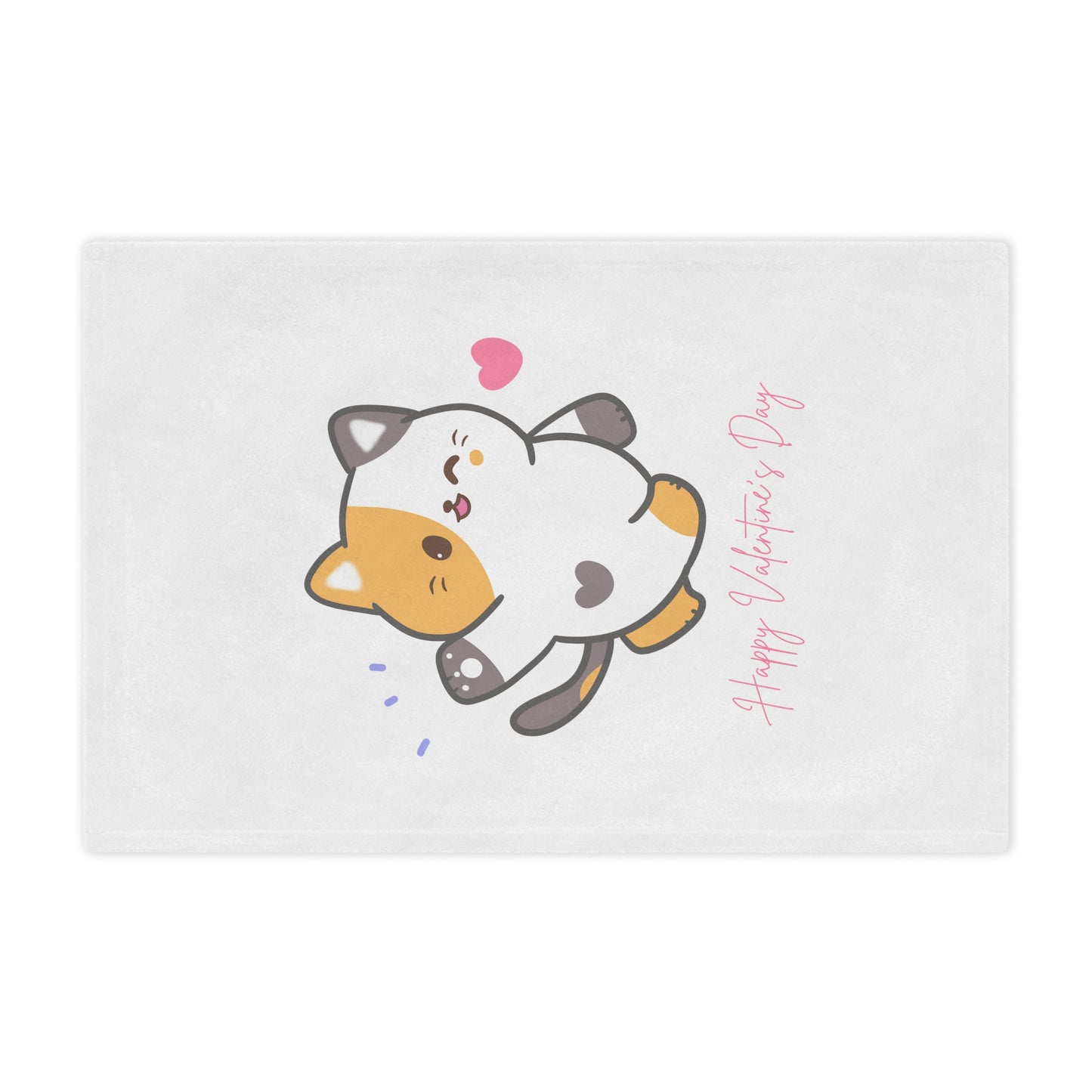 Happy Valentine Day Velveteen Minky Blanket