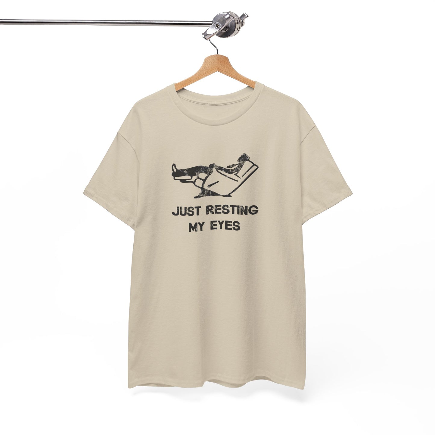 JUST RESTING MY EYES – Funny Dad Nap T-Shirt, Lazy Day Recliner Tee, Perfect Gift for Nappers