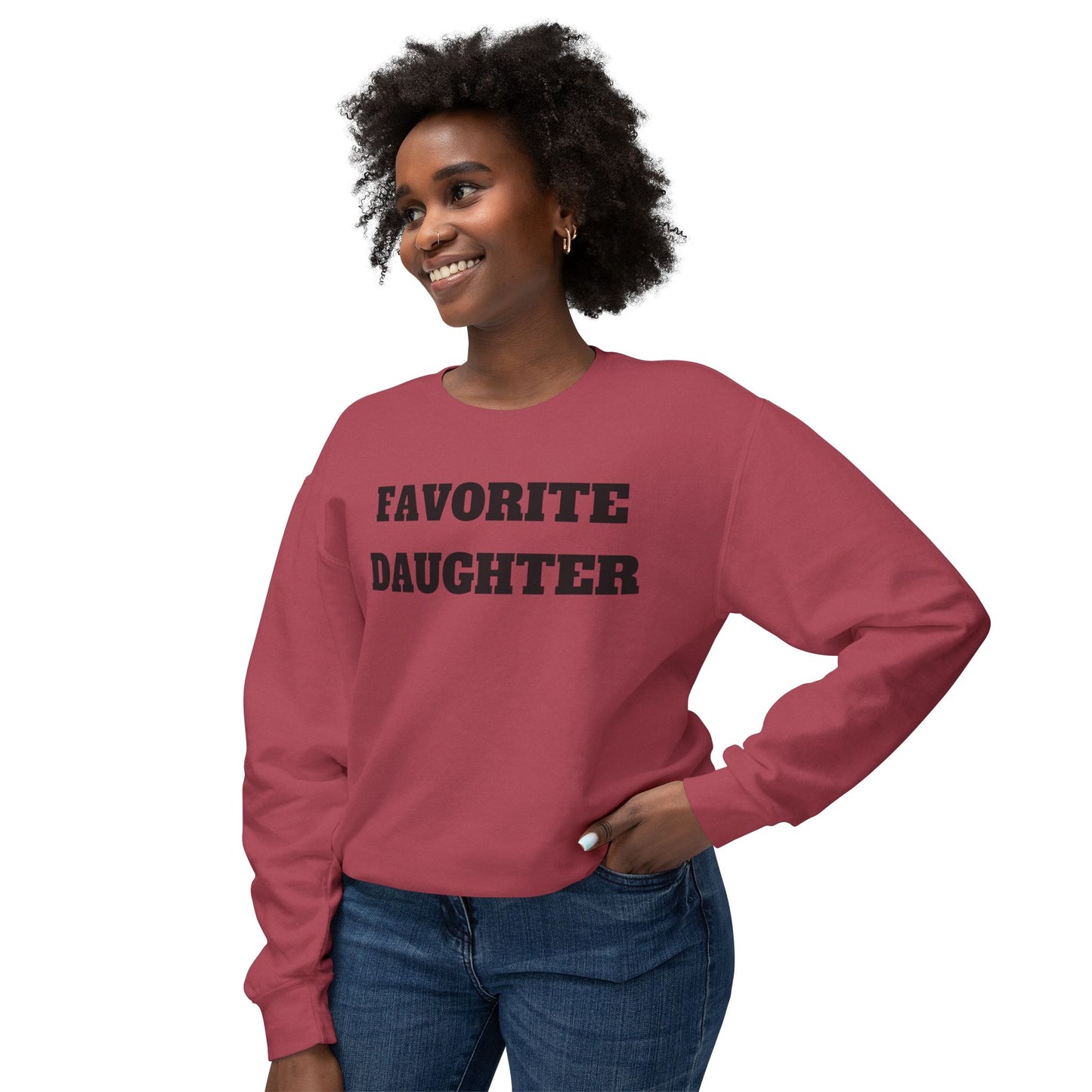 Favorite Daughter Text Graphic Crewneck Sweatshirt for Women